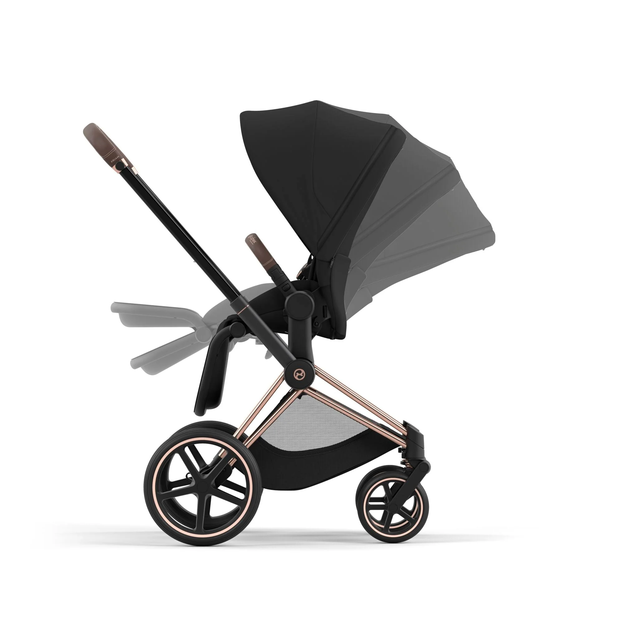 Cybex Priam Pram & Pushchair, Sepia Black on Rose Gold - Image 11