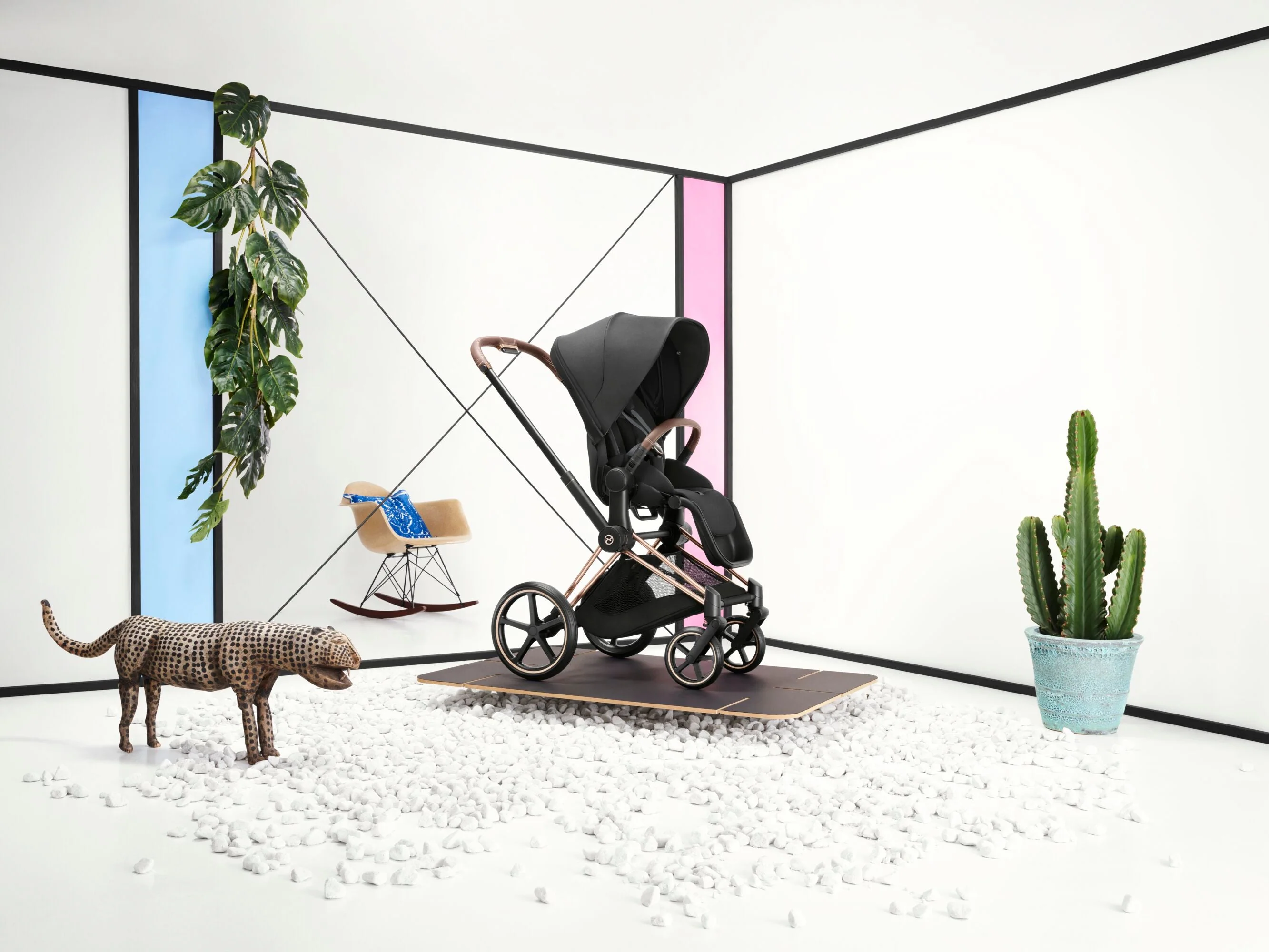 Cybex Priam Pram & Pushchair, Sepia Black on Rose Gold - Image 3
