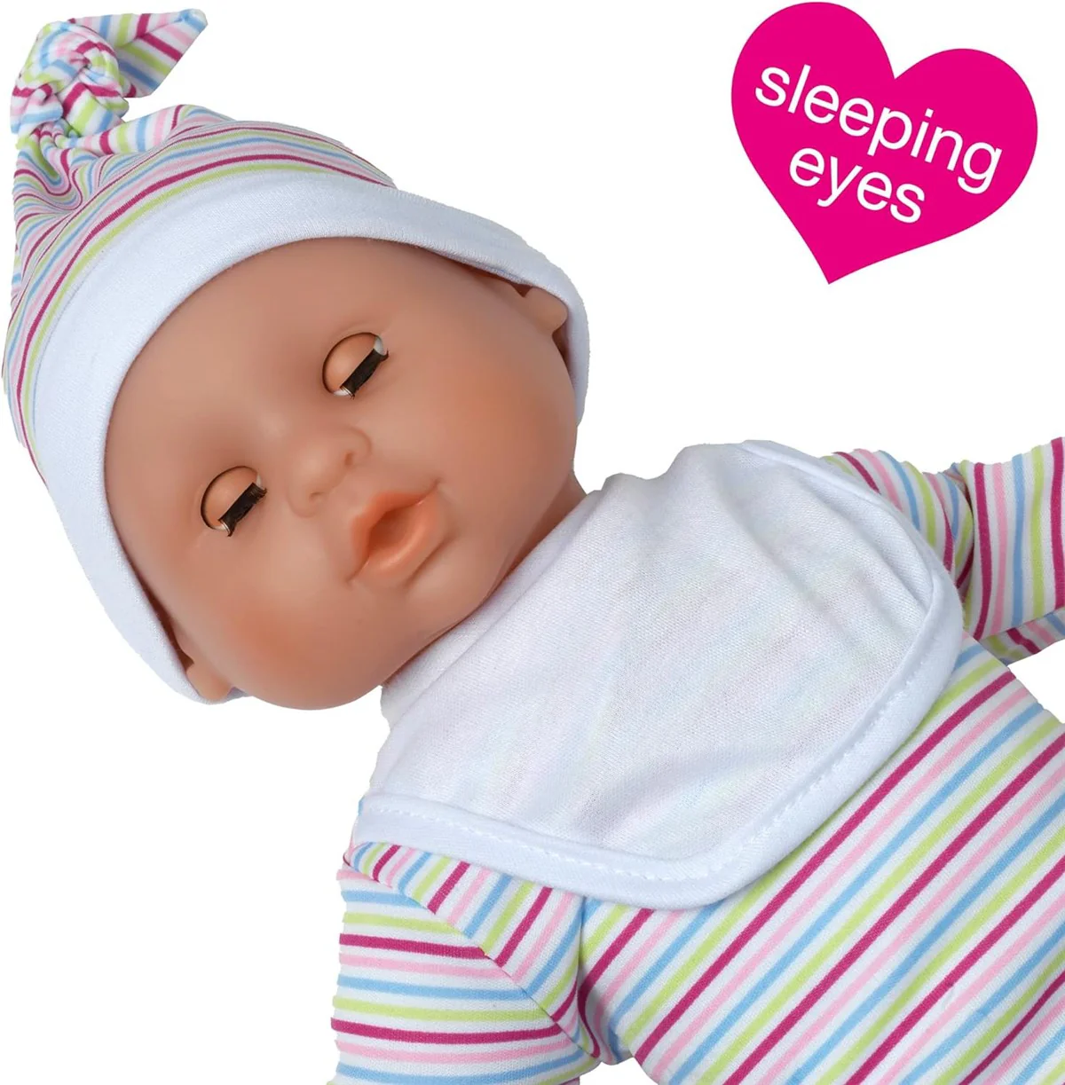 Dolls World Baby Joy, 38cm Soft Bodied Doll with Sleeping Eyes, Outfit, and 16 Interactive Sounds - Image 4