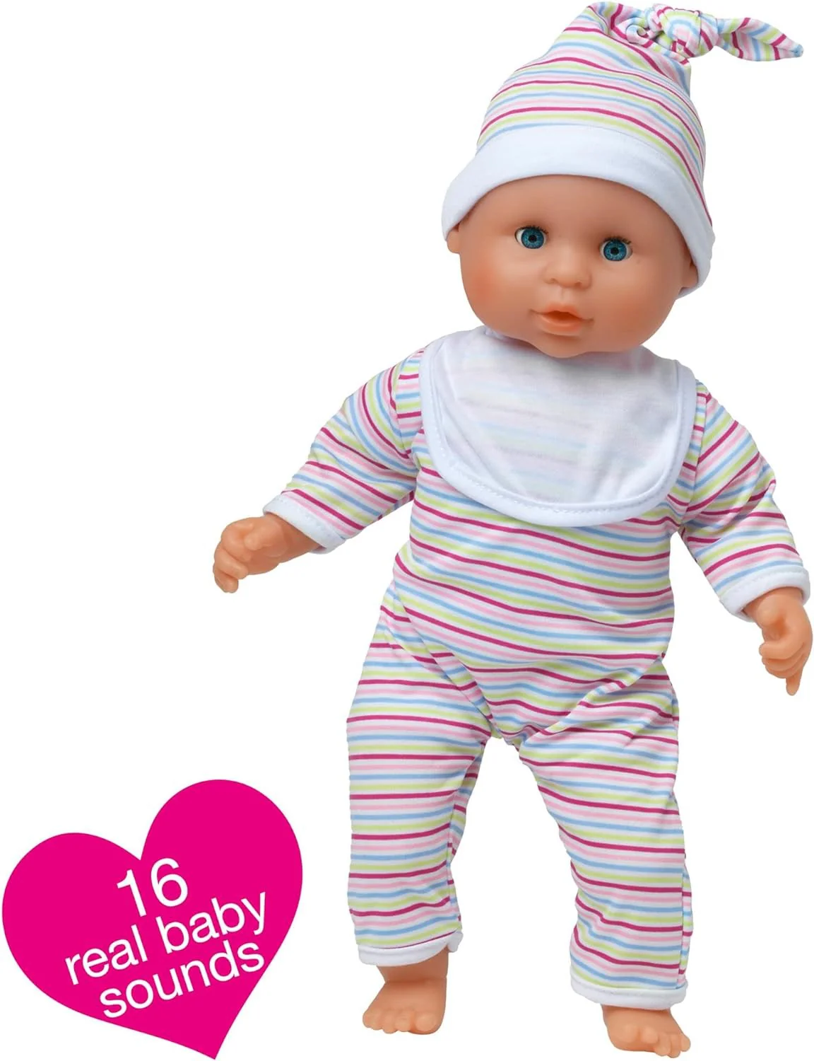Dolls World Baby Joy, 38cm Soft Bodied Doll with Sleeping Eyes, Outfit, and 16 Interactive Sounds - Image 5