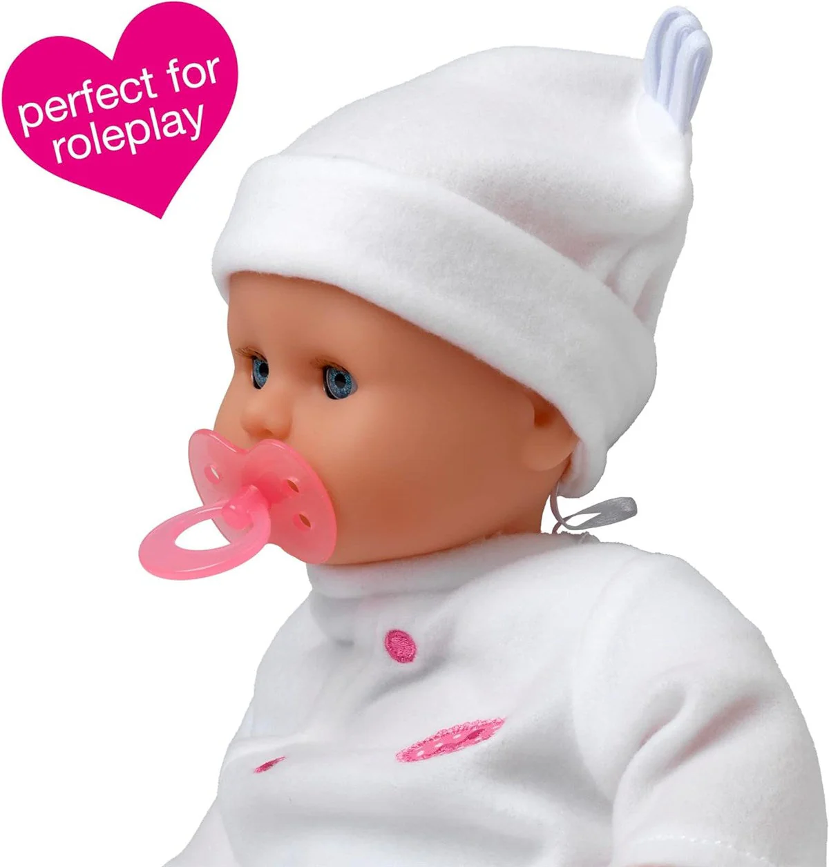 Dolls World Little Treasure 38cm Soft Baby Doll with Deluxe Romper and Accessories - Image 5