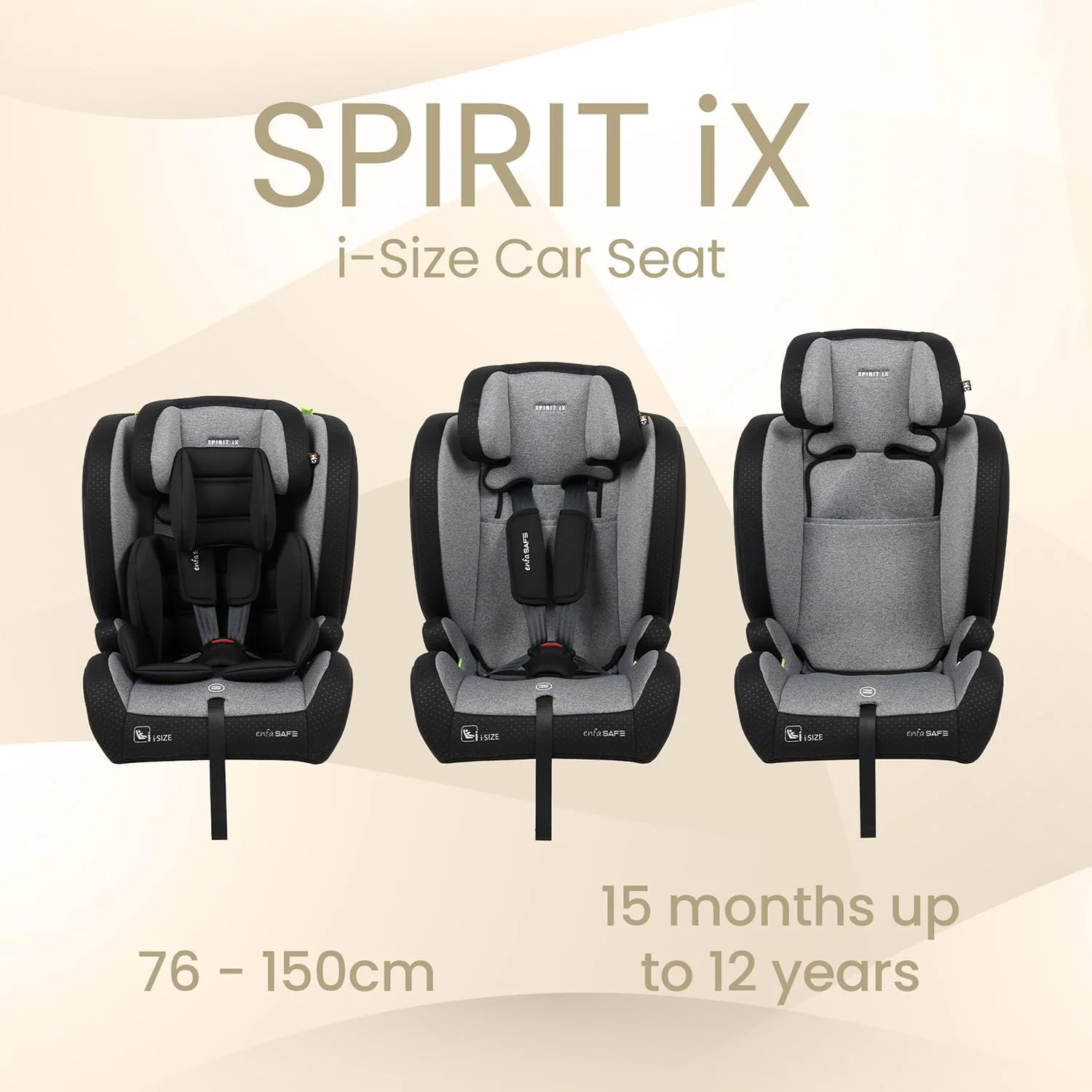 Enfasafe Spirit IX i-Size Car Seat, 74-150 cm, 15m-12 years - Image 9