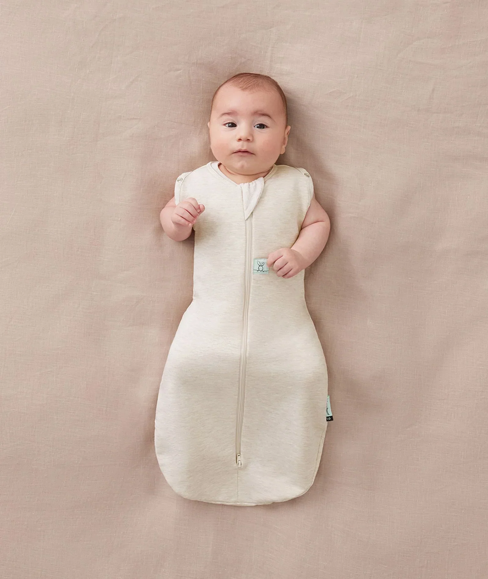 ergoPouch - Organic All Year Cocoon Swaddle Sleeping Bag - Oatmeal 1.0 TOG - Image 2