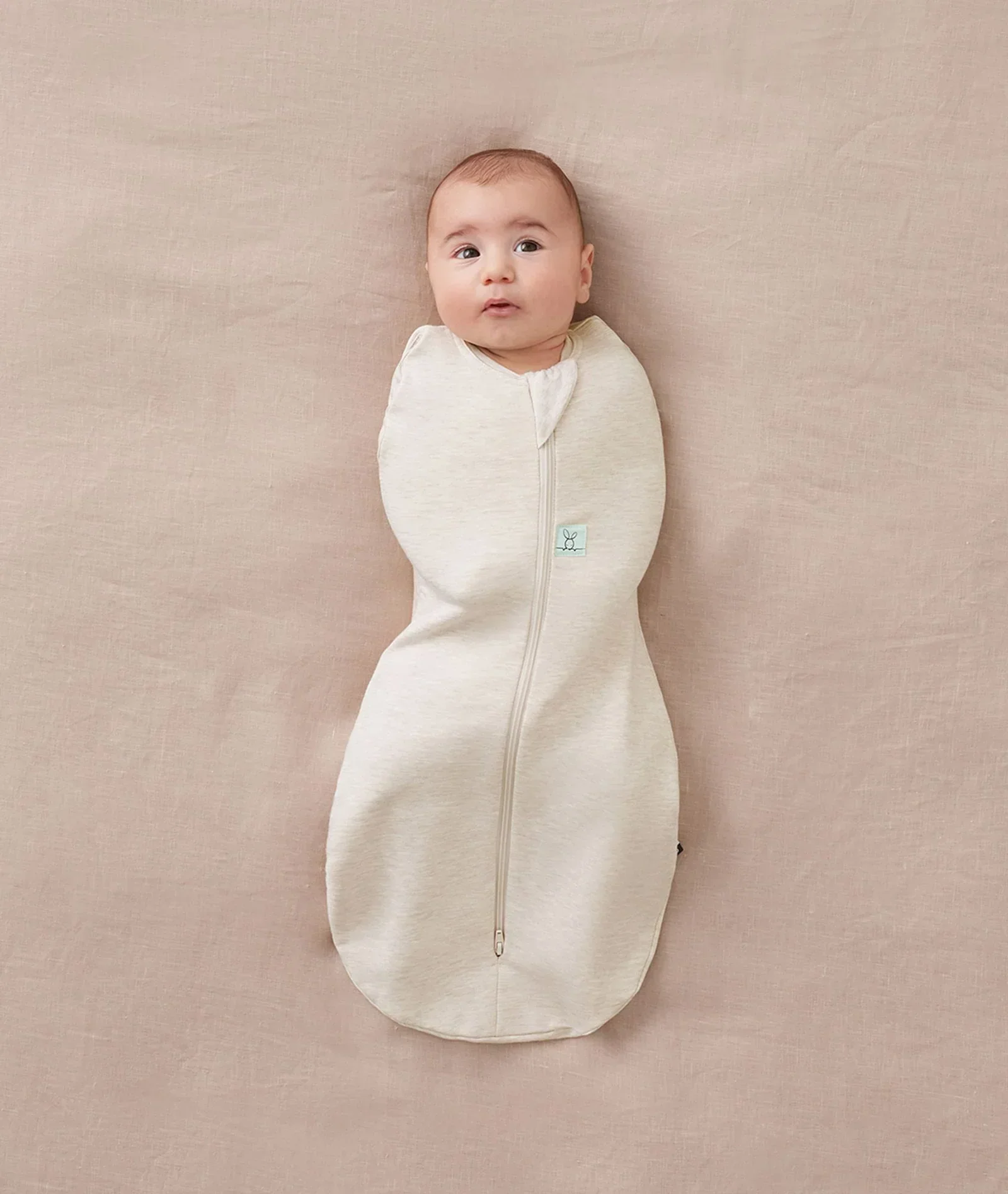 ergoPouch - Organic All Year Cocoon Swaddle Sleeping Bag - Oatmeal 1.0 TOG - Image 3
