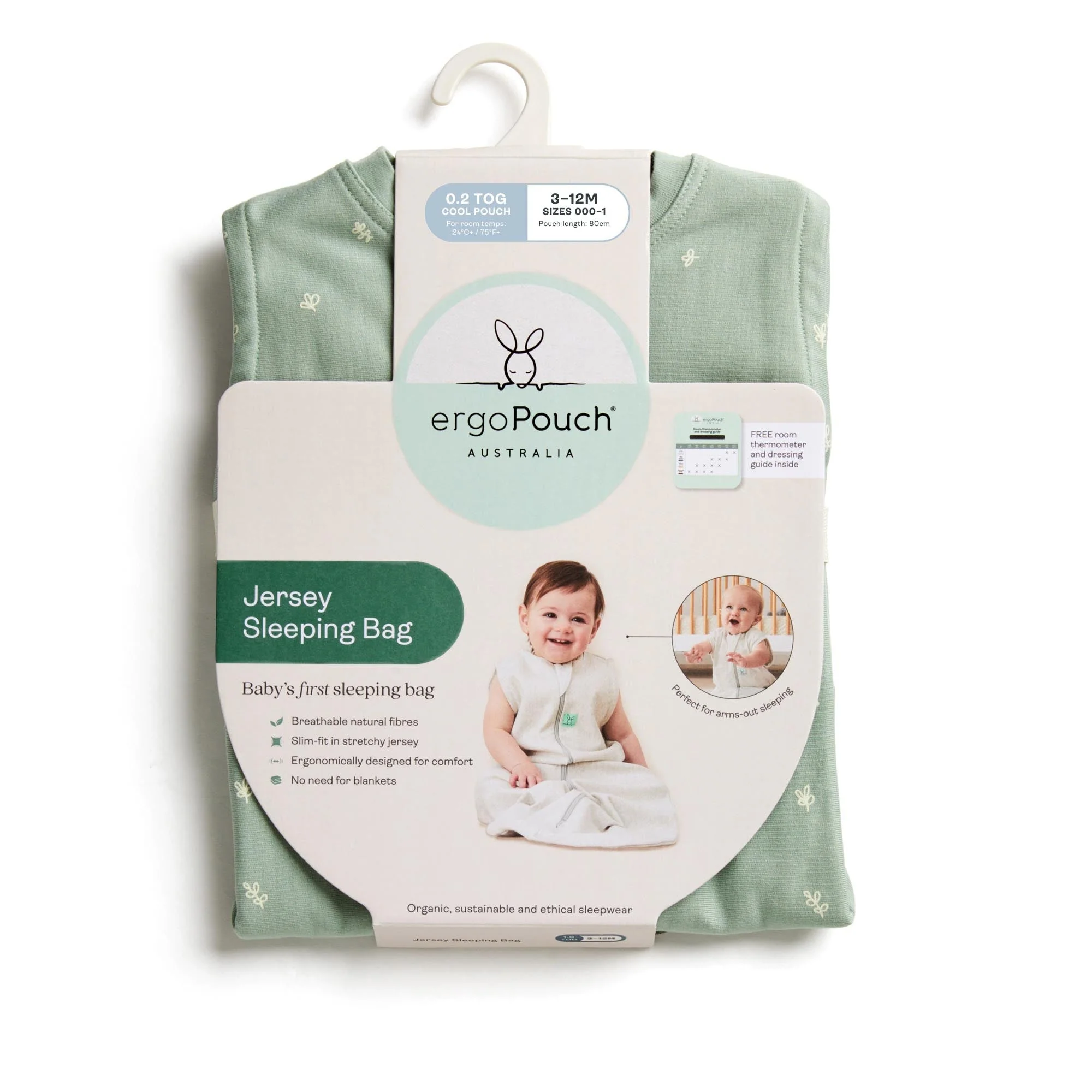 ergoPouch - Organic All Year Jersey Sleeping Bag - Dragonflies 1.0 TOG - Image 9