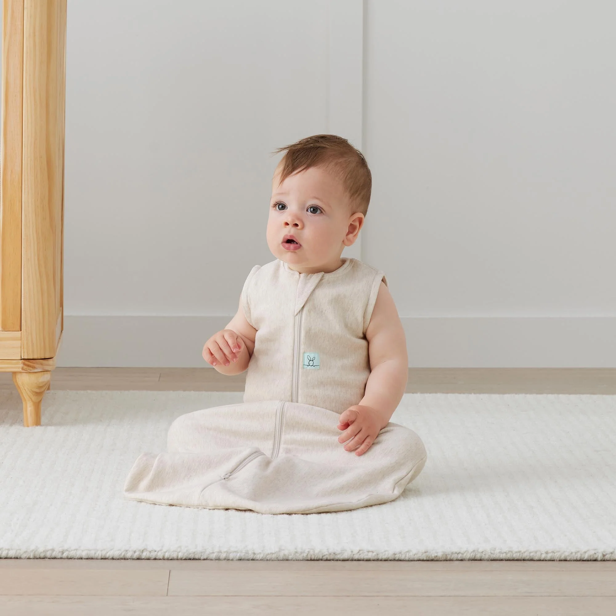 ergoPouch - Organic All Year Jersey Sleeping Bag - Oatmeal 1.0 TOG - Image 2