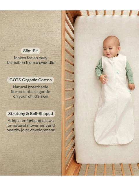 ergoPouch - Organic All Year Jersey Sleeping Bag - Oatmeal 1.0 TOG - Image 3