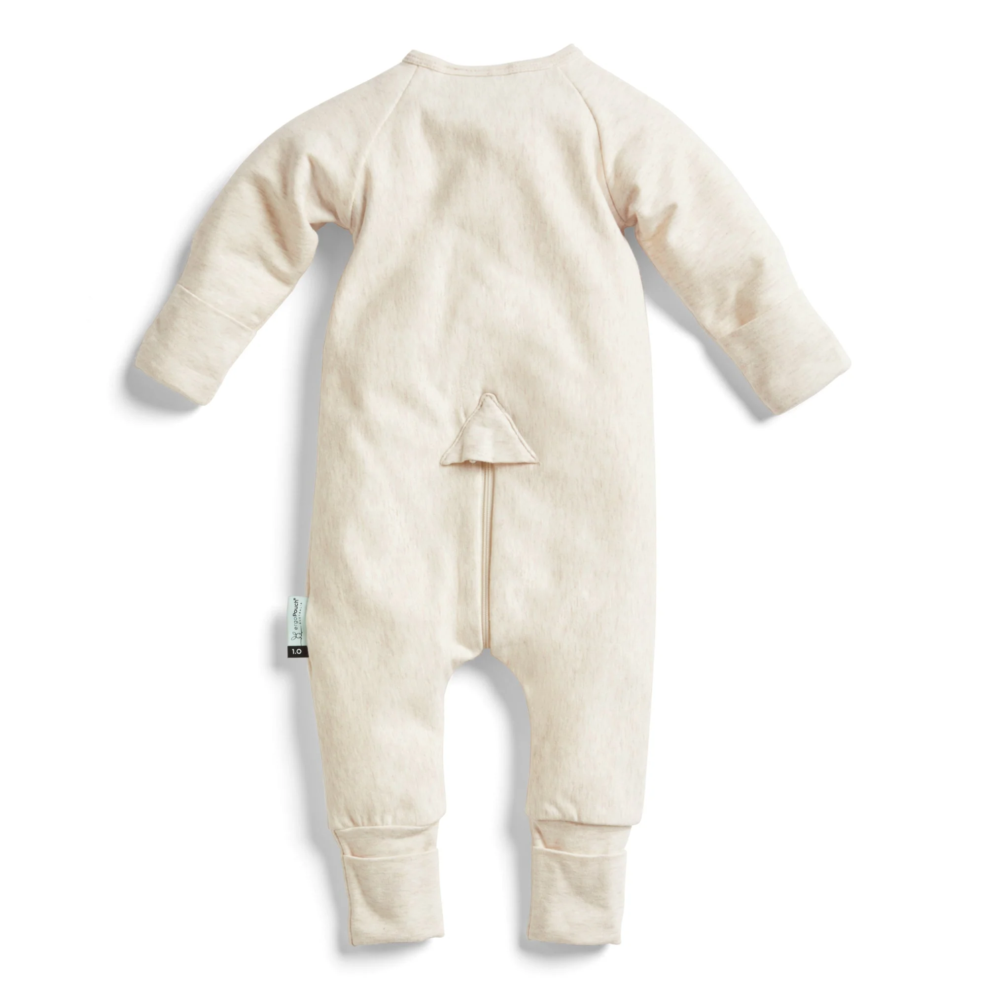 ergoPouch - Organic Layers Long Sleeve Babygrow Oatmeal - Warm 1.0 TOG - Image 2