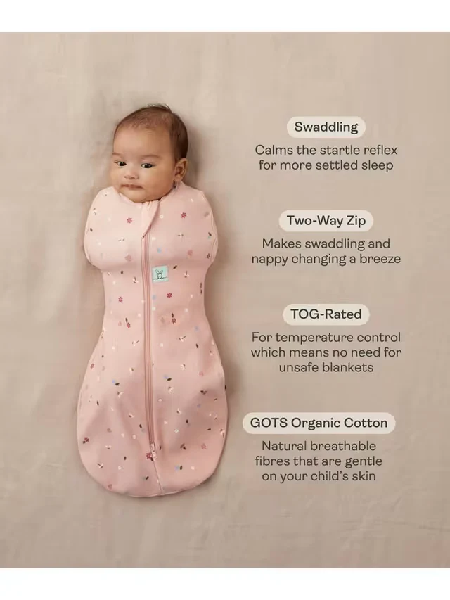 ergoPouch - Organic Winter Cocoon Swaddle Sleeping Bag - Elephant Parade 2.5 TOG - Image 3