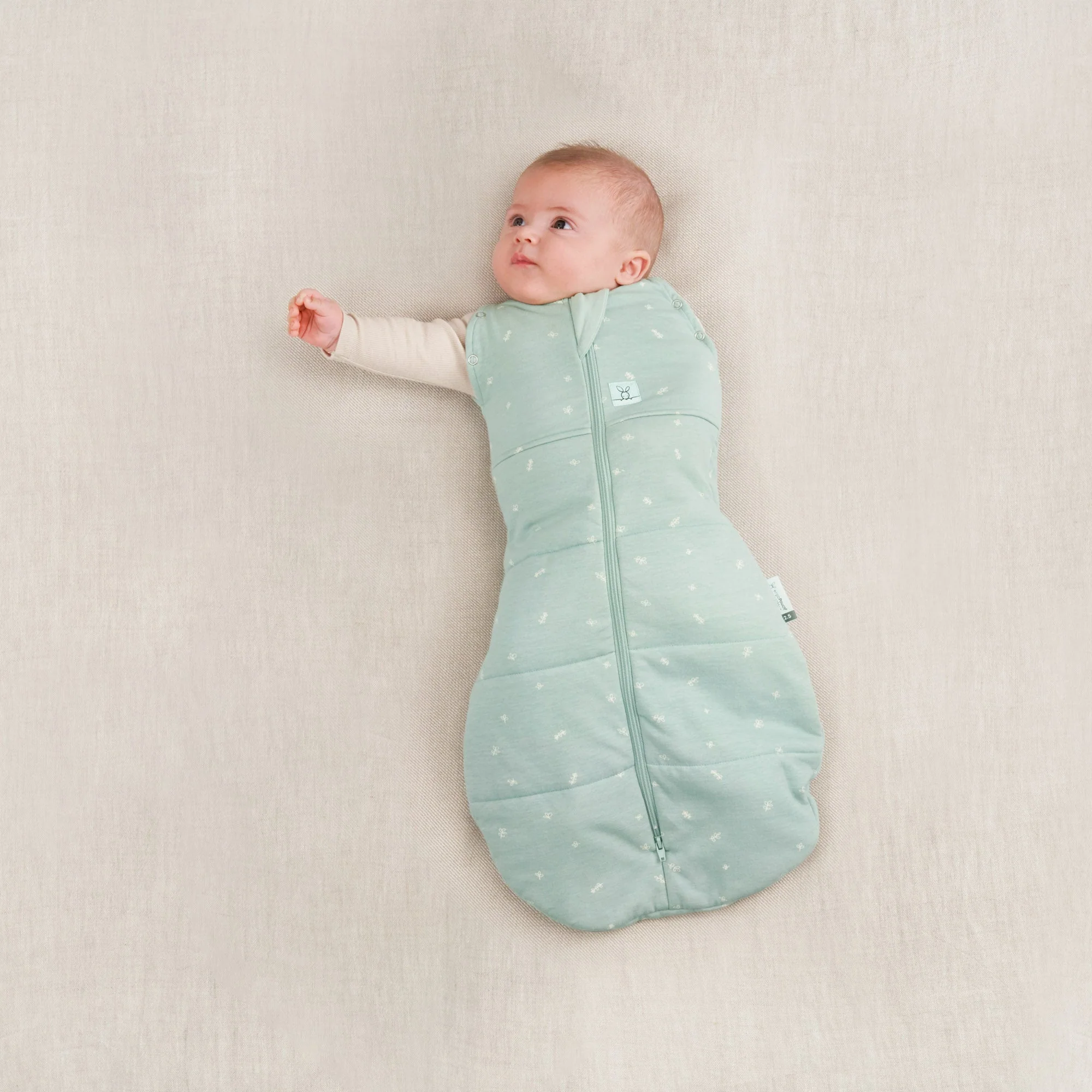ergoPouch - Organic Winter Cocoon Swaddle Sleeping Bag - Sage 2.5 TOG - Image 3