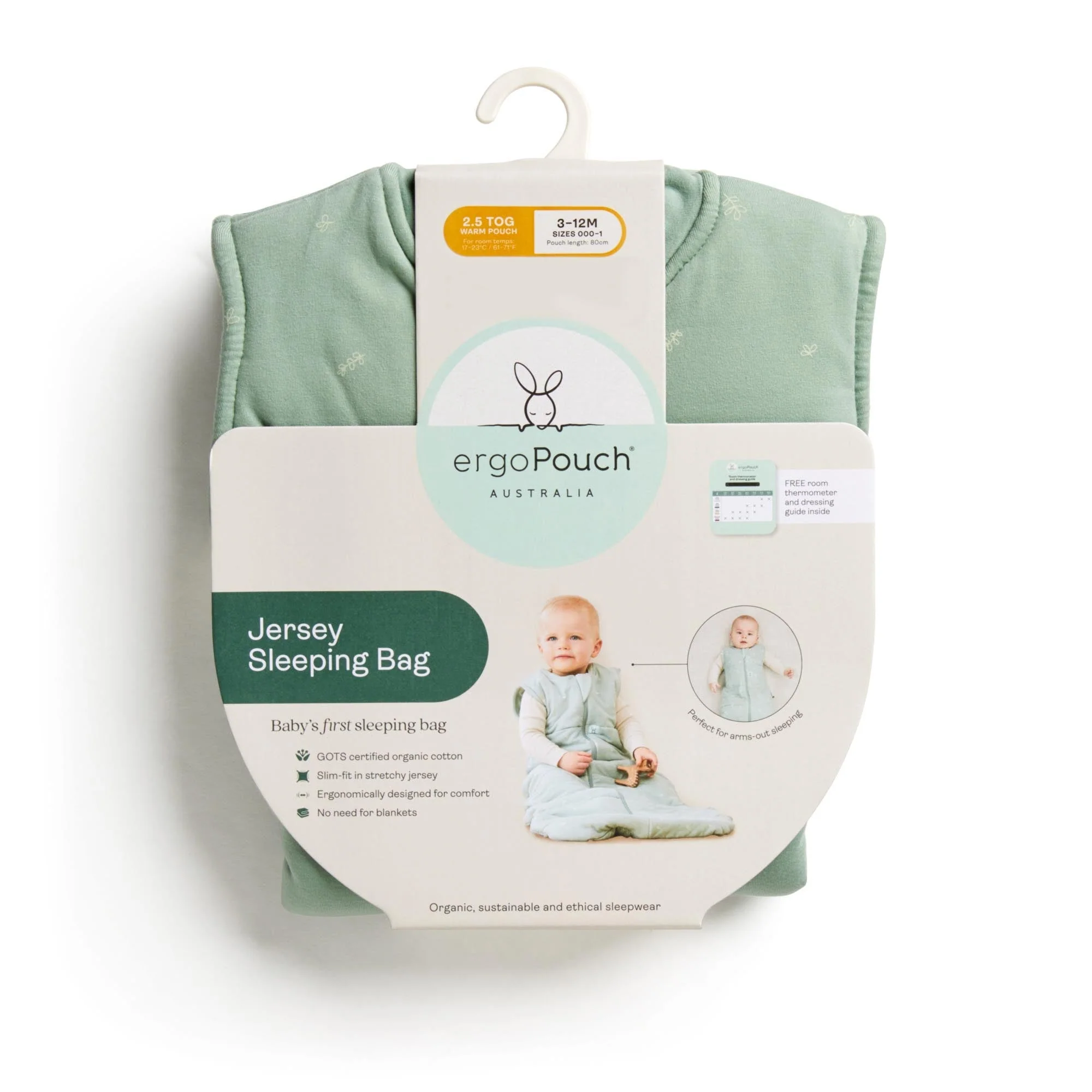 ergoPouch - Organic Winter Jersey Sleeping Bag - Oatmeal 2.5 TOG - Image 9
