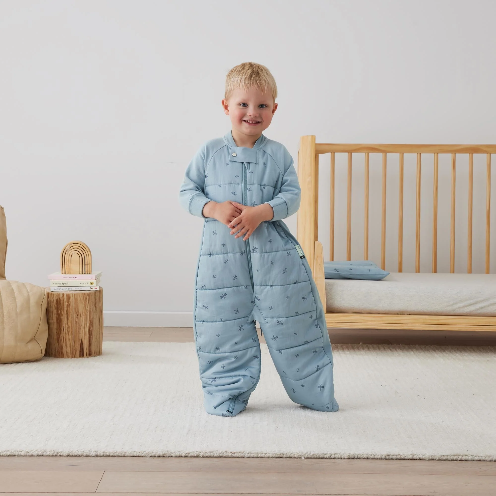 ergoPouch - Organic Winter Long Sleeved 2 in 1 Sleeping Suit Bag - Dragonflies 3.5 TOG - Image 3