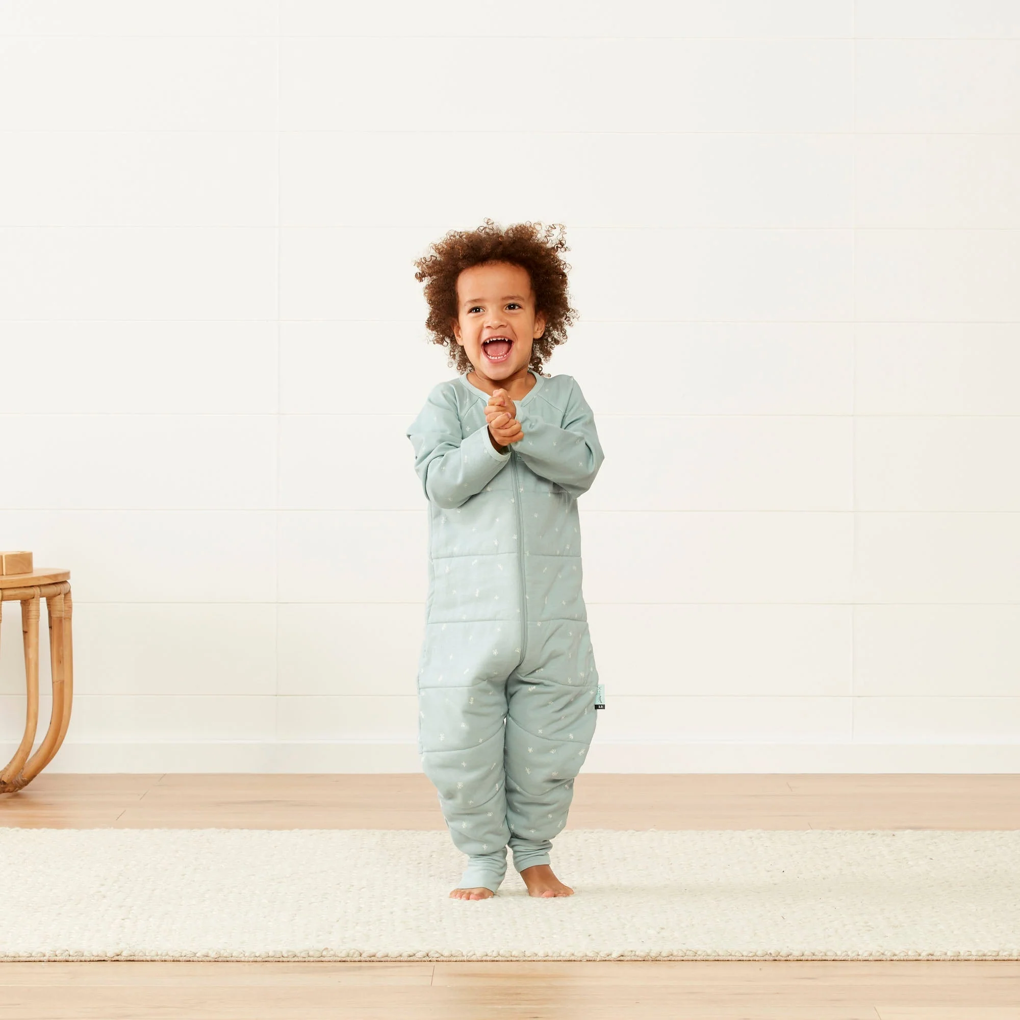 ergoPouch - Organic Winter Long Sleeved Sleep Onesie - Sage 3.5 TOG - Image 4