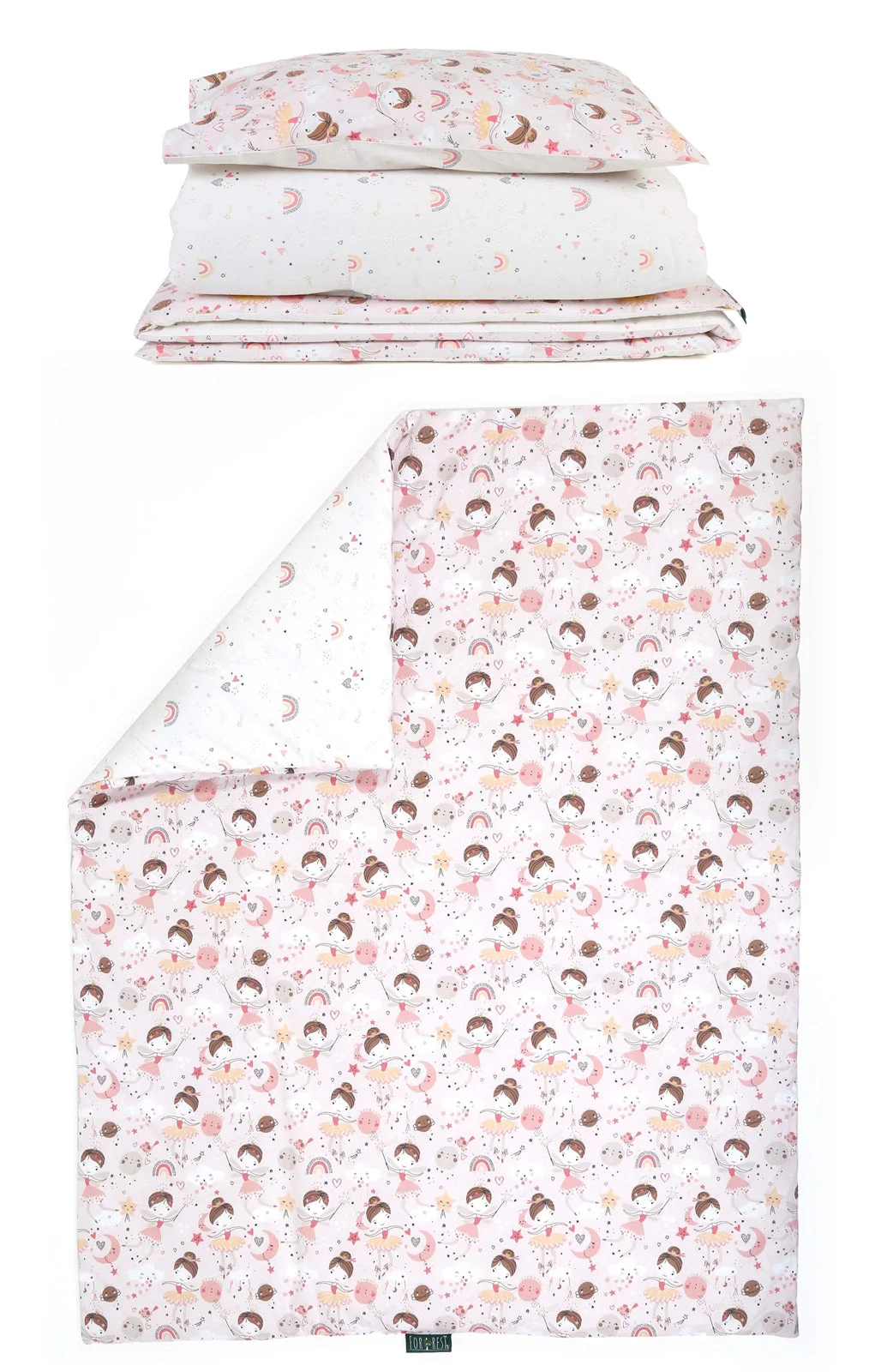 Forrest 3 Piece Reversible Baby Bedding Set, Fairy - Image 3