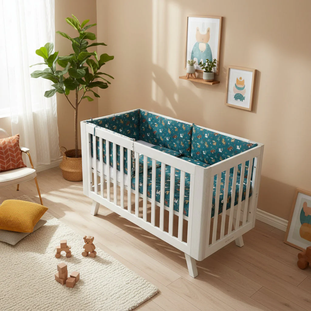 FORREST 3 Piece Reversible Cot Bed Set – Organic Cotton Baby Bedding - Jungle - Image 2