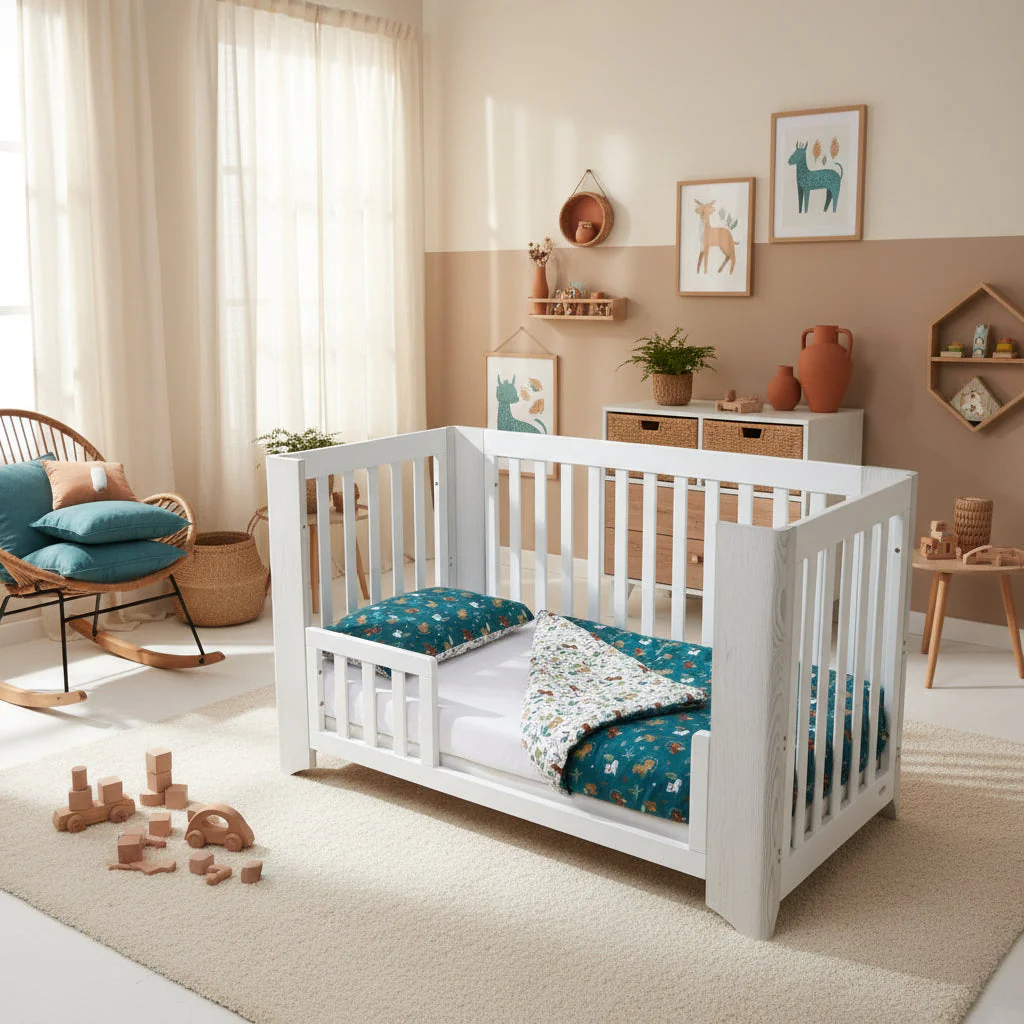 FORREST 3 Piece Reversible Cot Bed Set – Organic Cotton Baby Bedding - Jungle - Image 4
