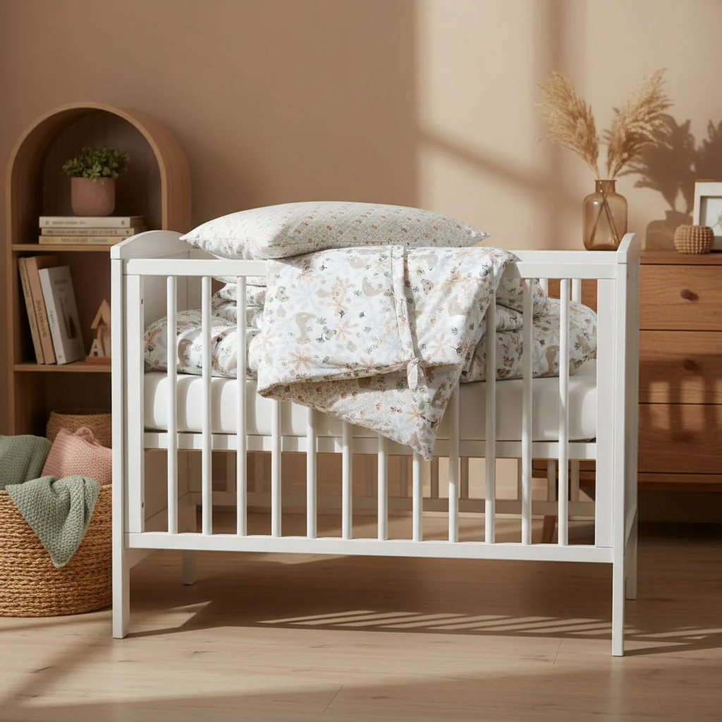 FORREST 3 Piece Reversible Cot Bed Set – Organic Cotton Baby Bedding - Koalaroo - Image 2