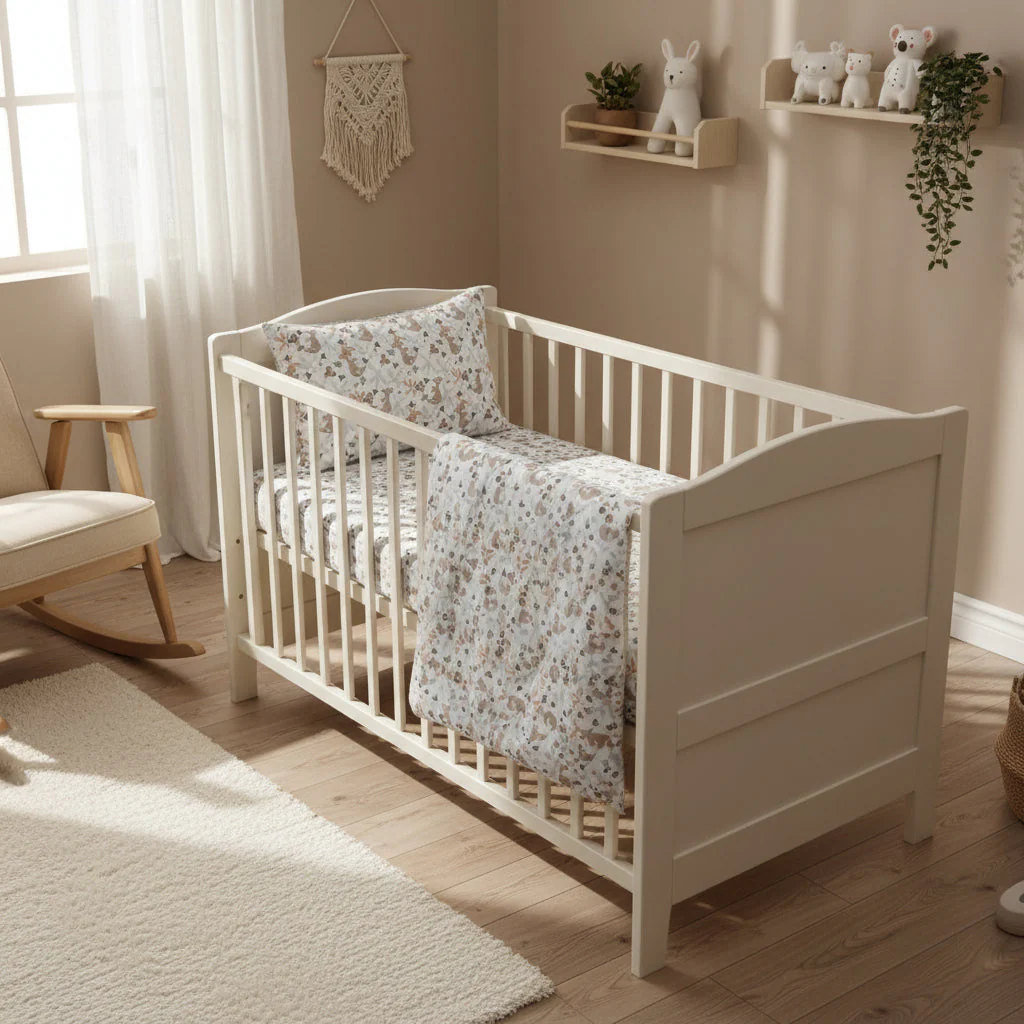FORREST 3 Piece Reversible Cot Bed Set – Organic Cotton Baby Bedding - Koalaroo - Image 9