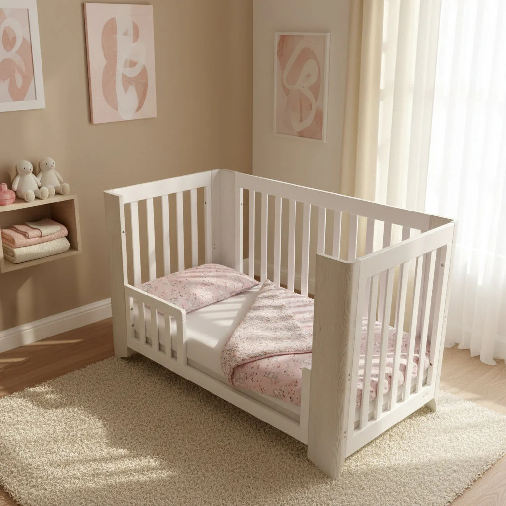 FORREST 3 Piece Reversible Cot Bed Set – Organic Cotton Baby Bedding - Meadowland - Image 5