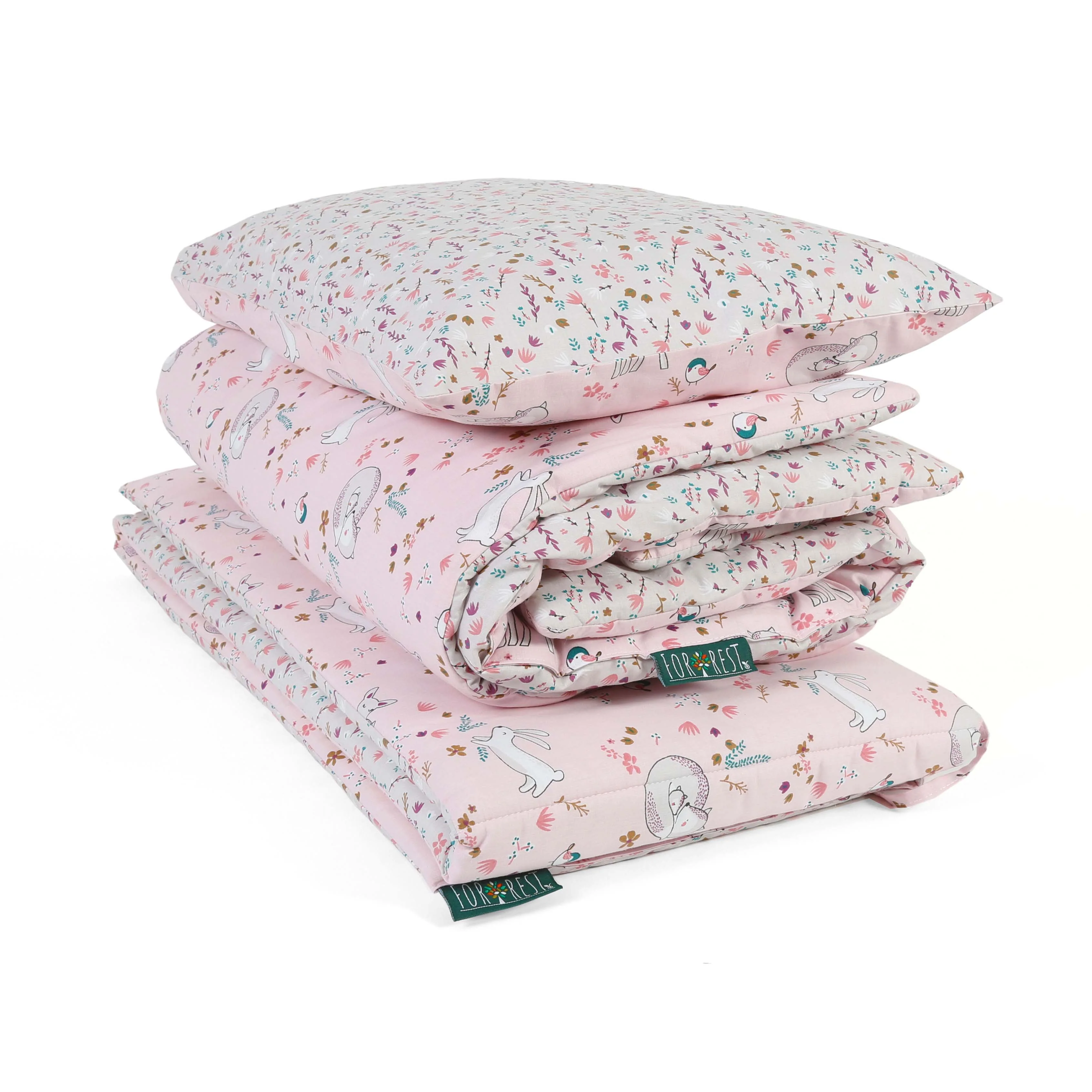 FORREST 3 Piece Reversible Cot Bed Set – Organic Cotton Baby Bedding - Meadowland - Image 7