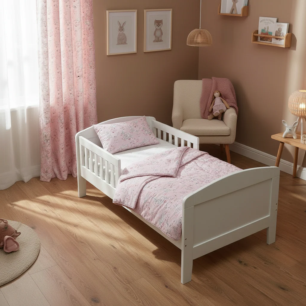 FORREST Organic Cotton Junior Bed Bedding Set – Reversible Quilt & Pillowcase - Meadowland