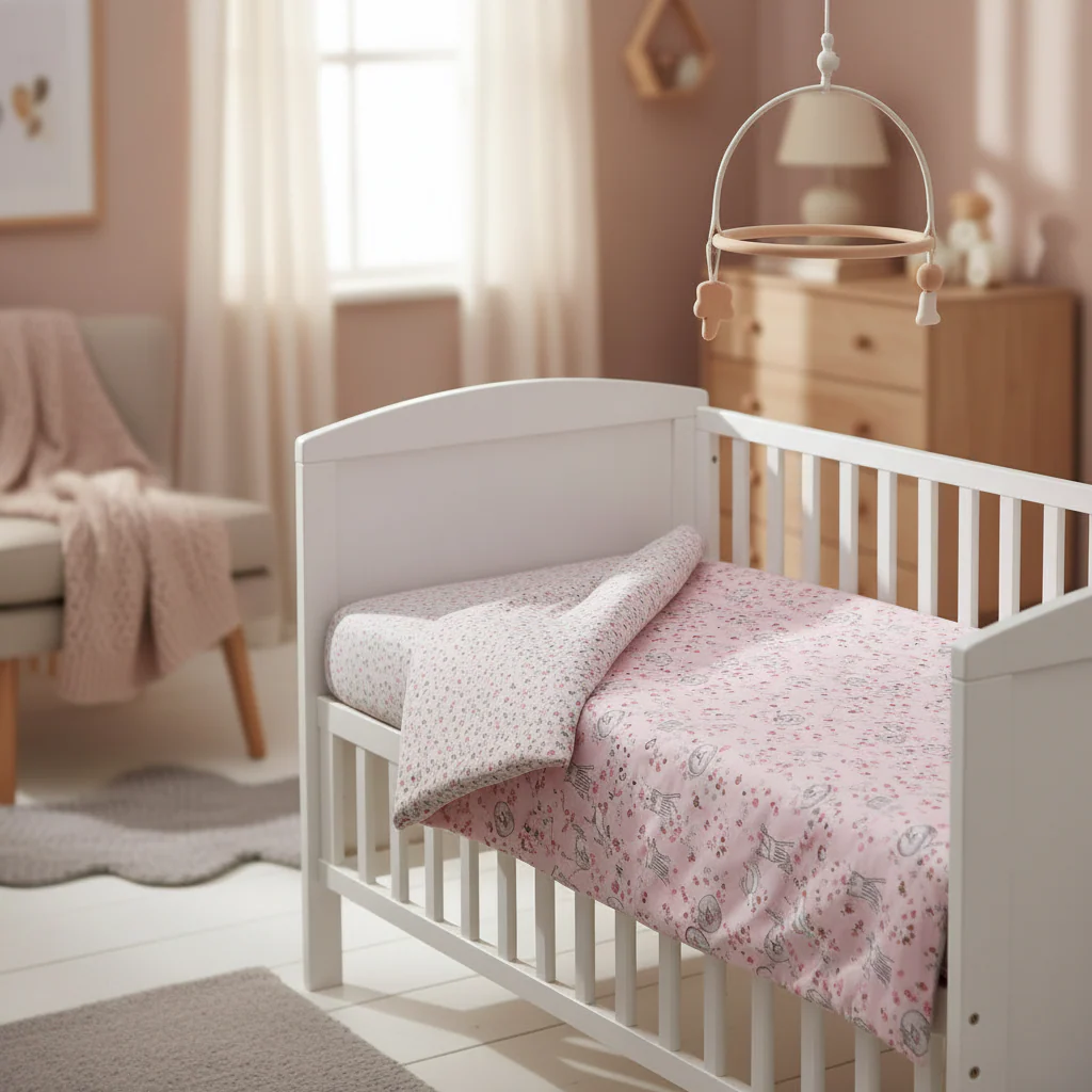FORREST Organic Cotton Junior Bed Bedding Set – Reversible Quilt & Pillowcase - Meadowland - Image 4