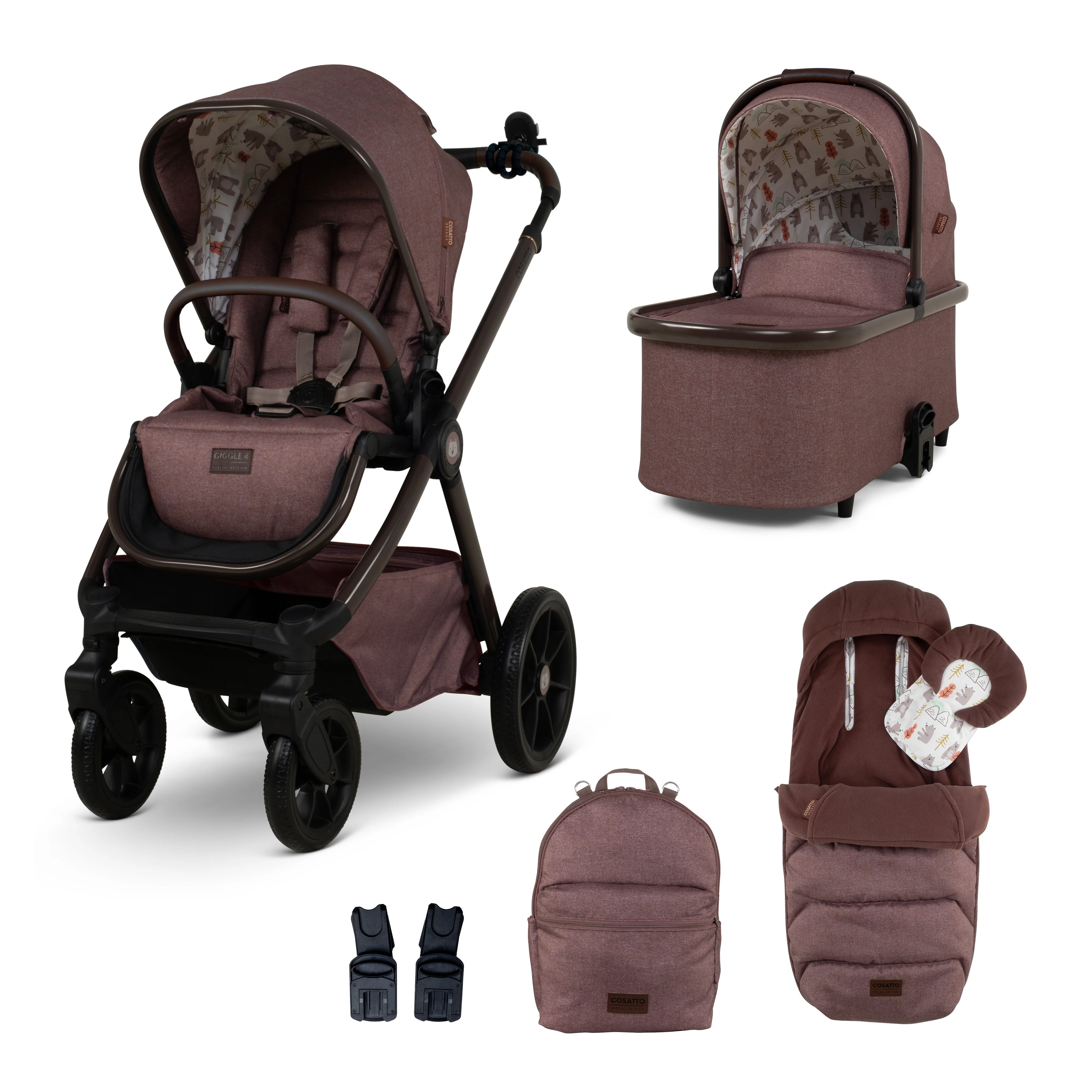 Giggle 4 Special Edition Pram and Accessory Bundle Bear Hug