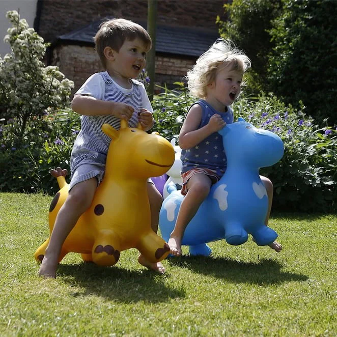 Happy Hopperz Gold Giraffe Inflatable Bouncy Animal Ride-On Toy - Image 2