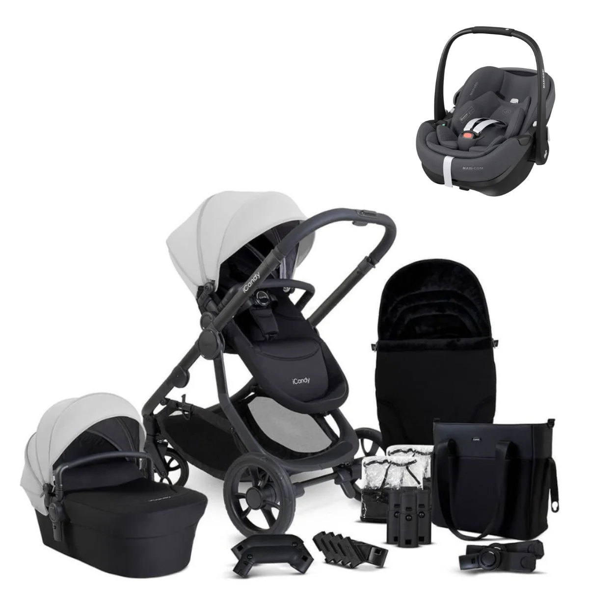iCandy Orange 4 Bundle with Maxi Cosi Pebble 360 - Latte / Black
