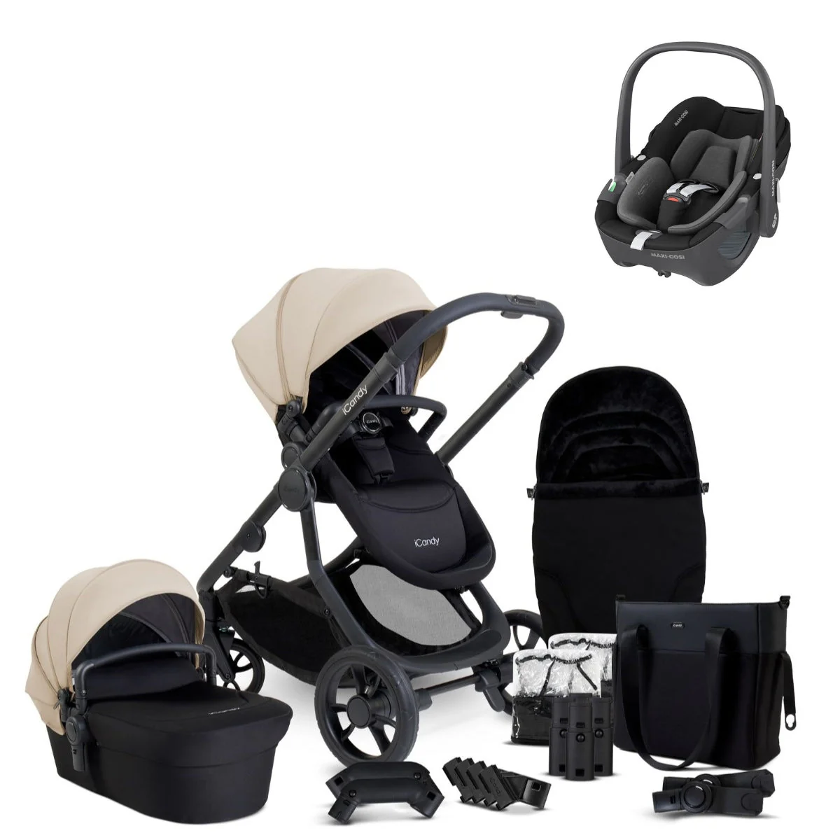iCandy Orange 4 Bundle with Maxi Cosi Pebble 360 - Latte / Graphite