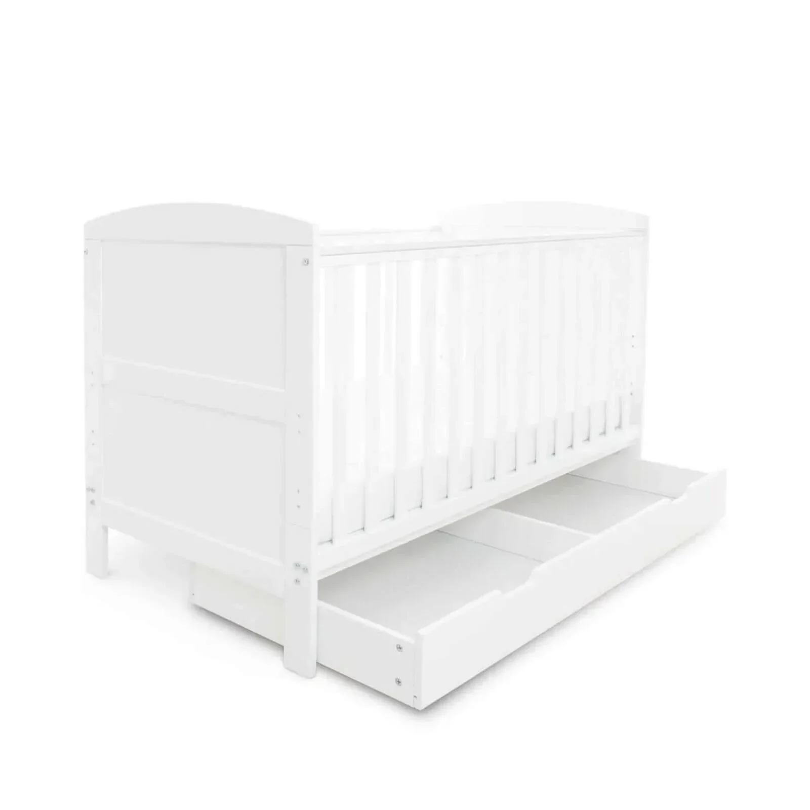 Ickle Bubba Coleby Classic Cot Bed & Under Drawer White - Without Mattress - Image 2