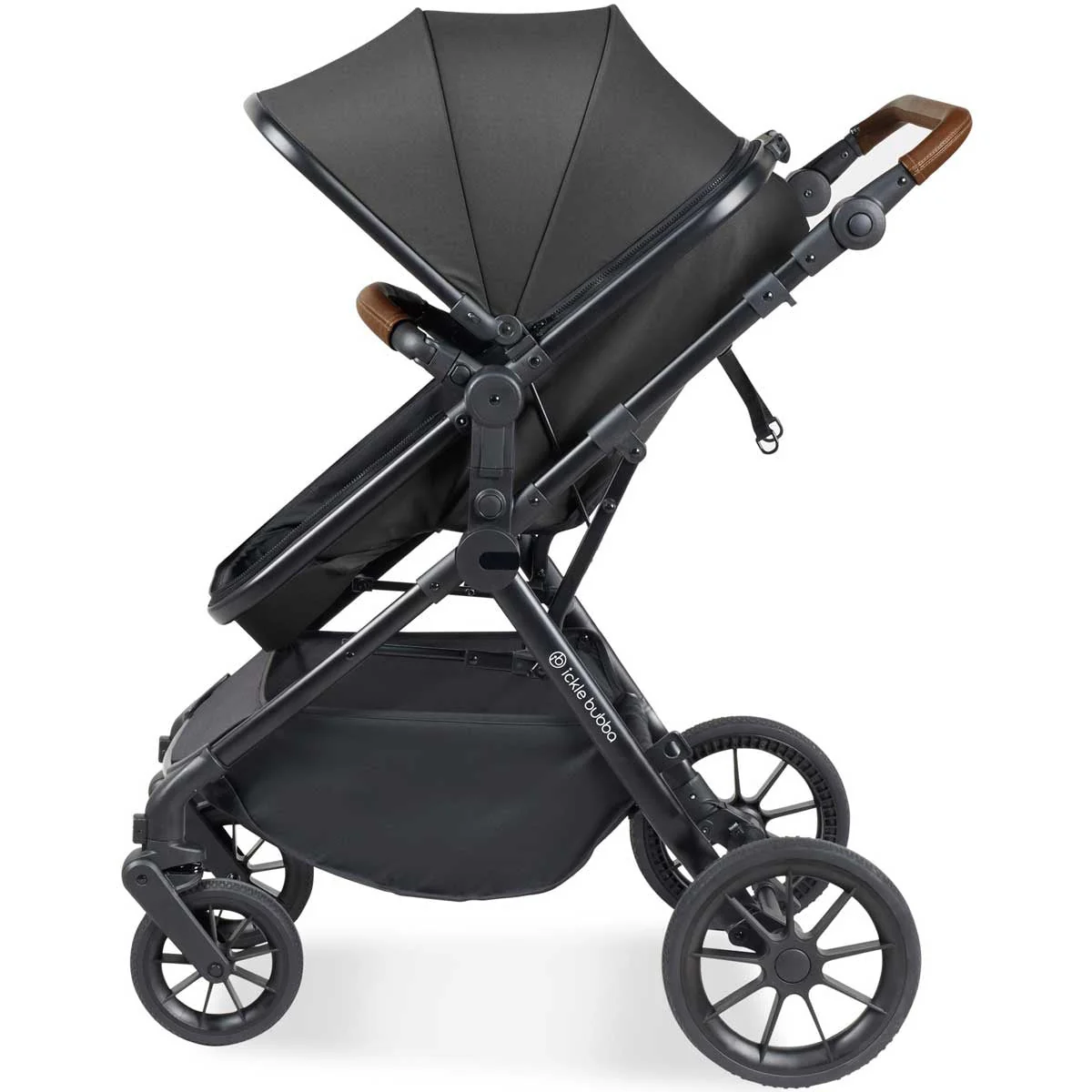 Ickle Bubba Cosmo All-in-One i-Size Travel System with ISOFIX Base, Black / Graphite Grey / Tan - Image 11