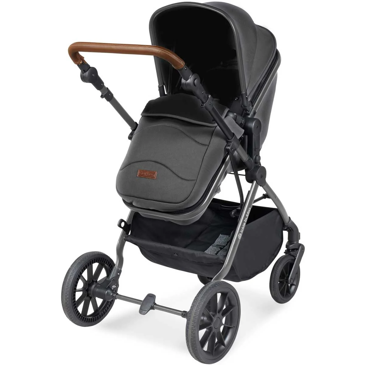 Ickle Bubba Cosmo All-in-One i-Size Travel System with ISOFIX Base, Black / Graphite Grey / Tan - Image 14