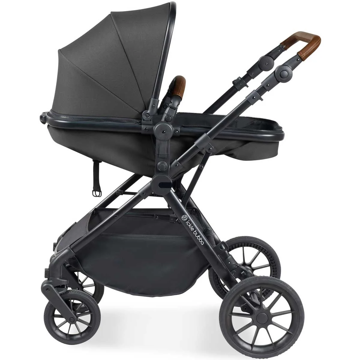 Ickle Bubba Cosmo All-in-One i-Size Travel System with ISOFIX Base, Black / Graphite Grey / Tan - Image 15