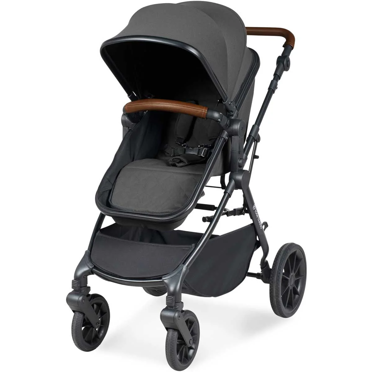 Ickle Bubba Cosmo All-in-One i-Size Travel System with ISOFIX Base, Black / Graphite Grey / Tan - Image 9