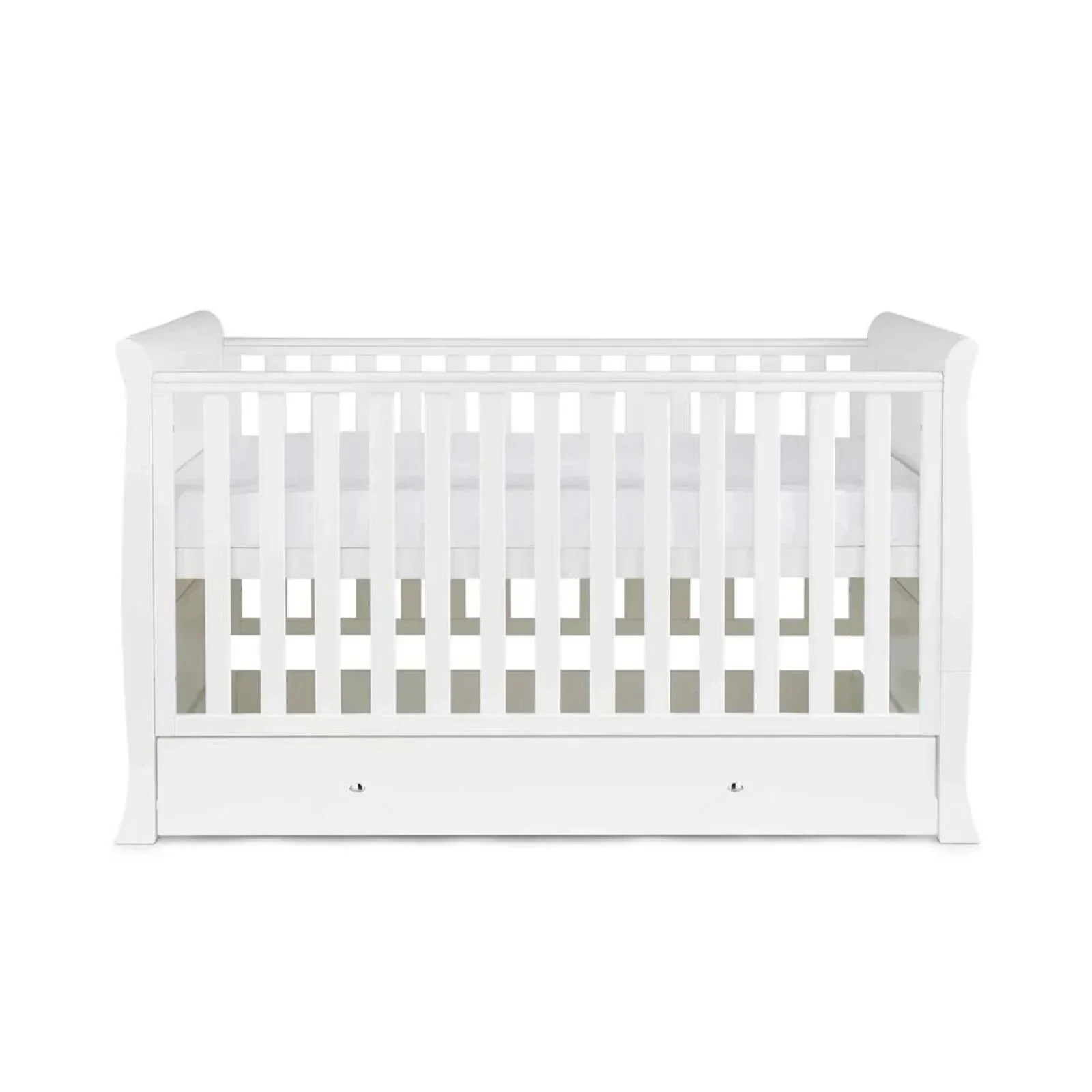 Ickle Bubba Snowdon Classic Cot Bed White - Fibre Mattress - Image 5