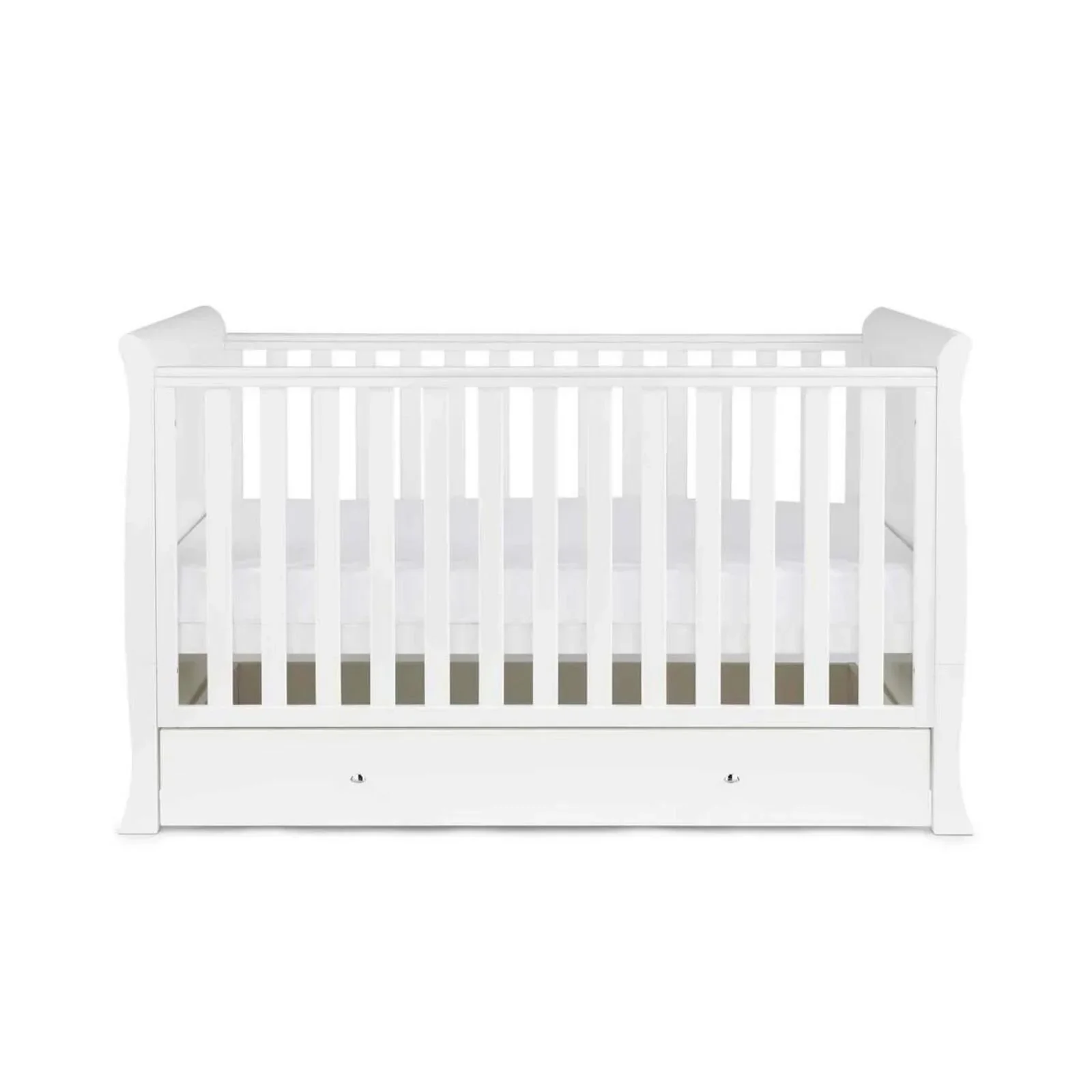 Ickle Bubba Snowdon Classic Cot Bed White - Premium Sprung Mattress - Image 4