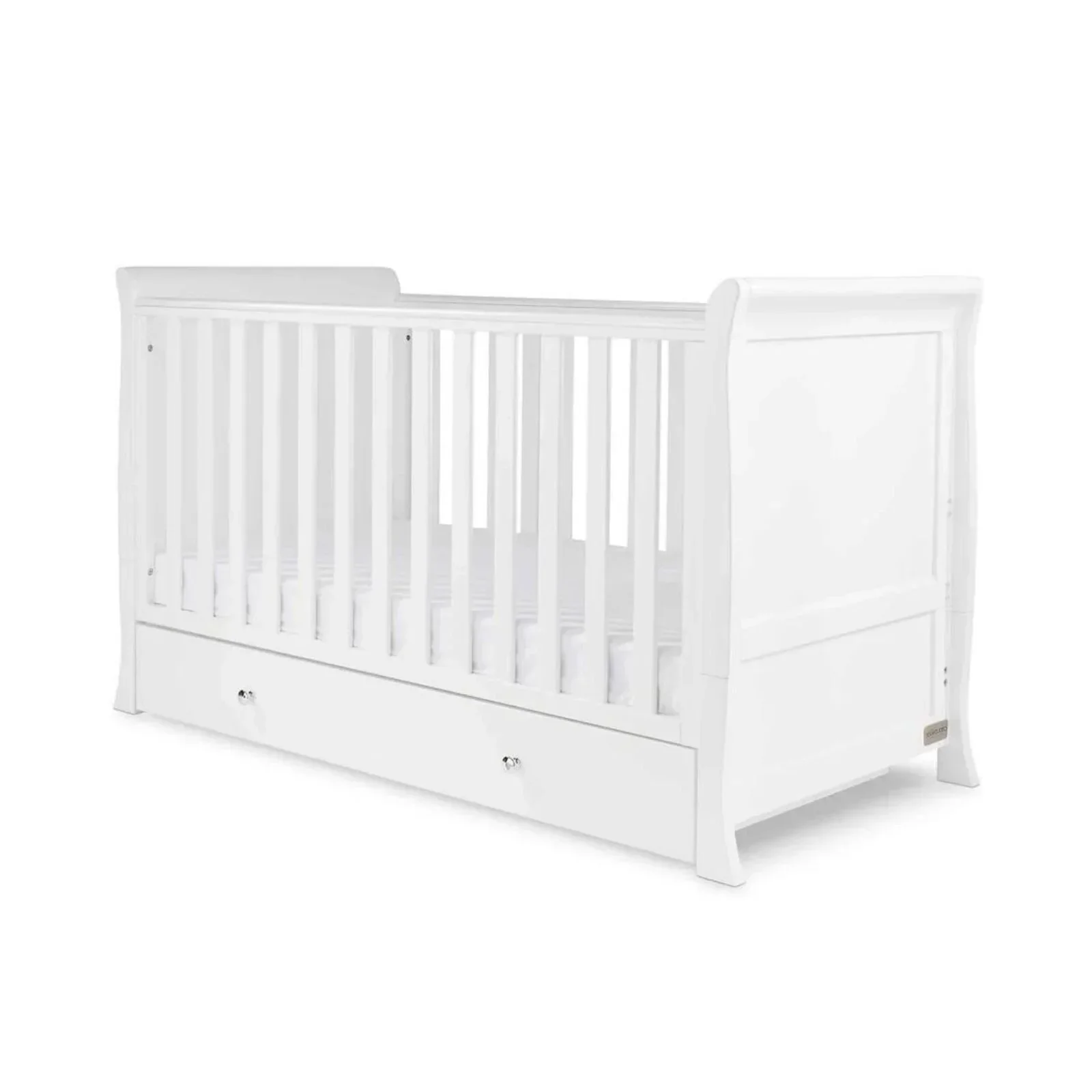 Ickle Bubba Snowdon Classic Cot Bed White - Premium Sprung Mattress - Image 7