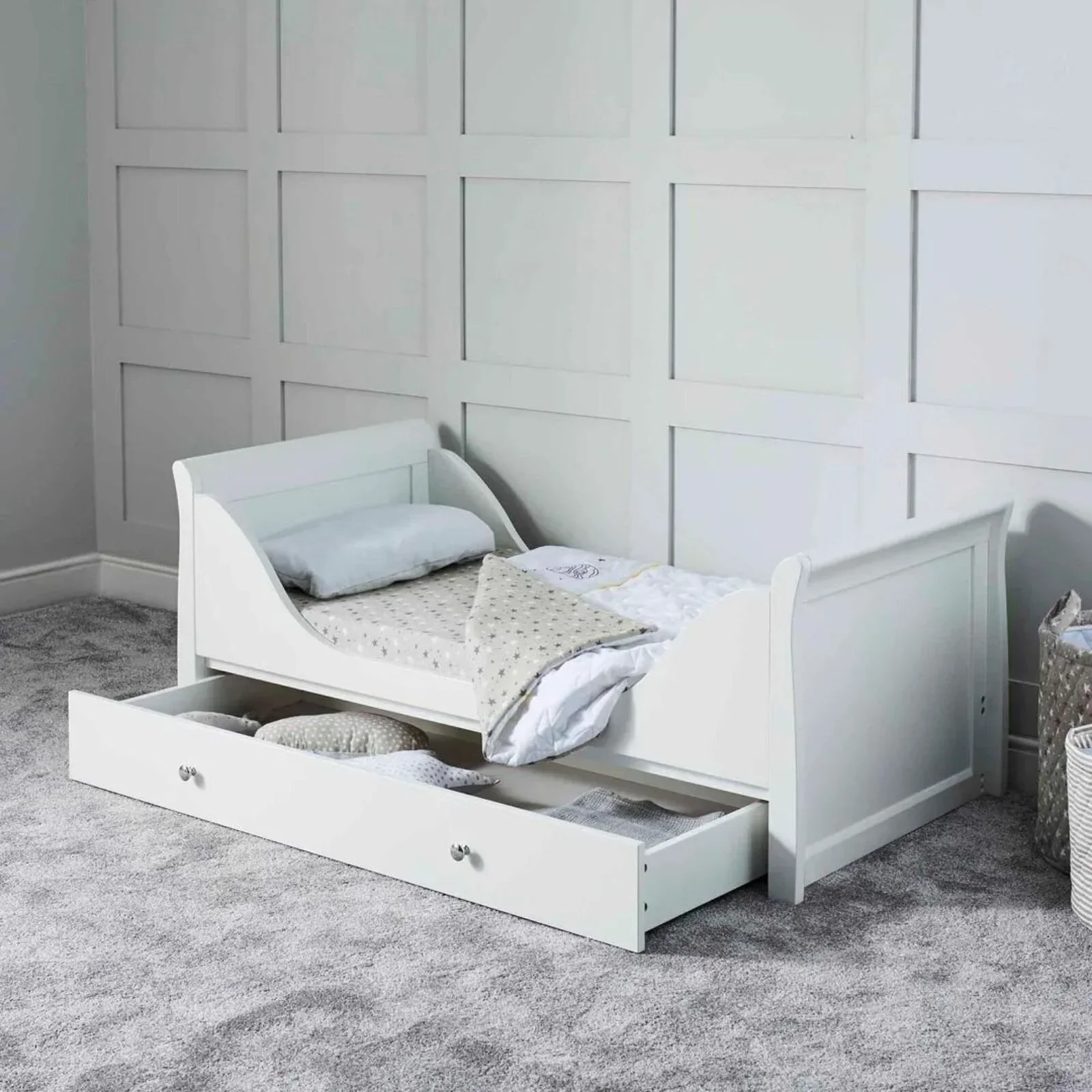 Ickle Bubba Snowdon Classic Cot Bed White - Premium Sprung Mattress - Image 8