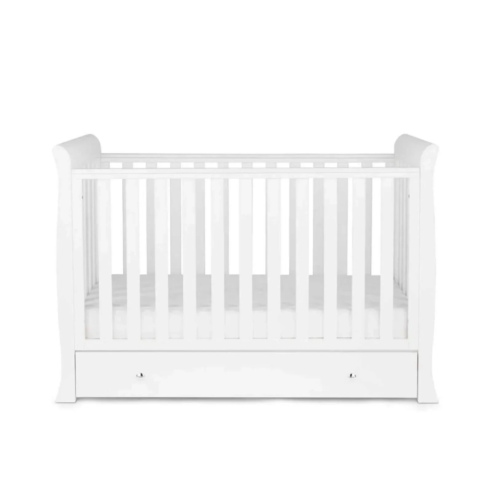 Ickle Bubba Snowdon Mini Cot Bed White - Fibre Mattress