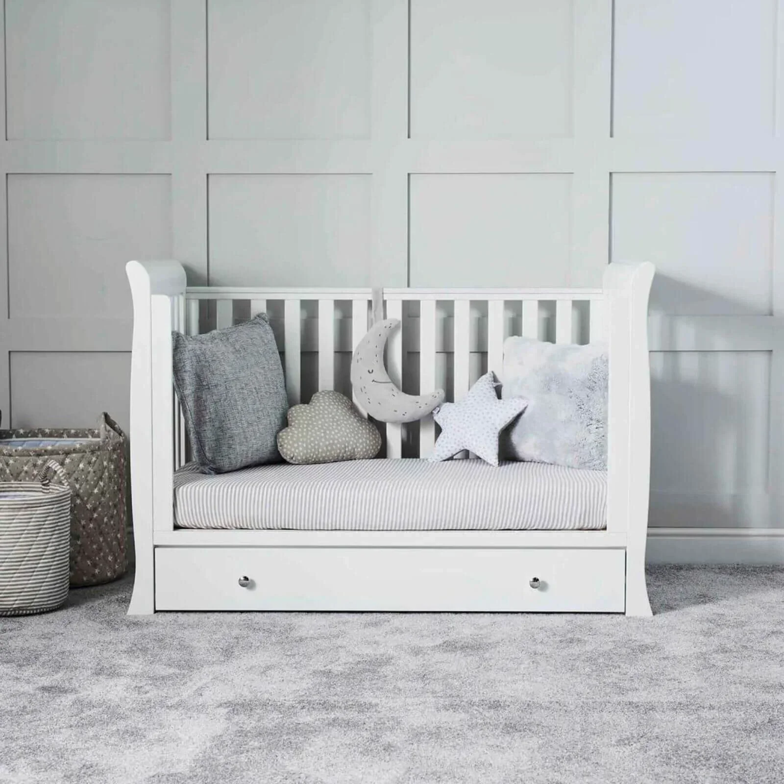 Ickle Bubba Snowdon Mini Cot Bed White - Fibre Mattress - Image 14
