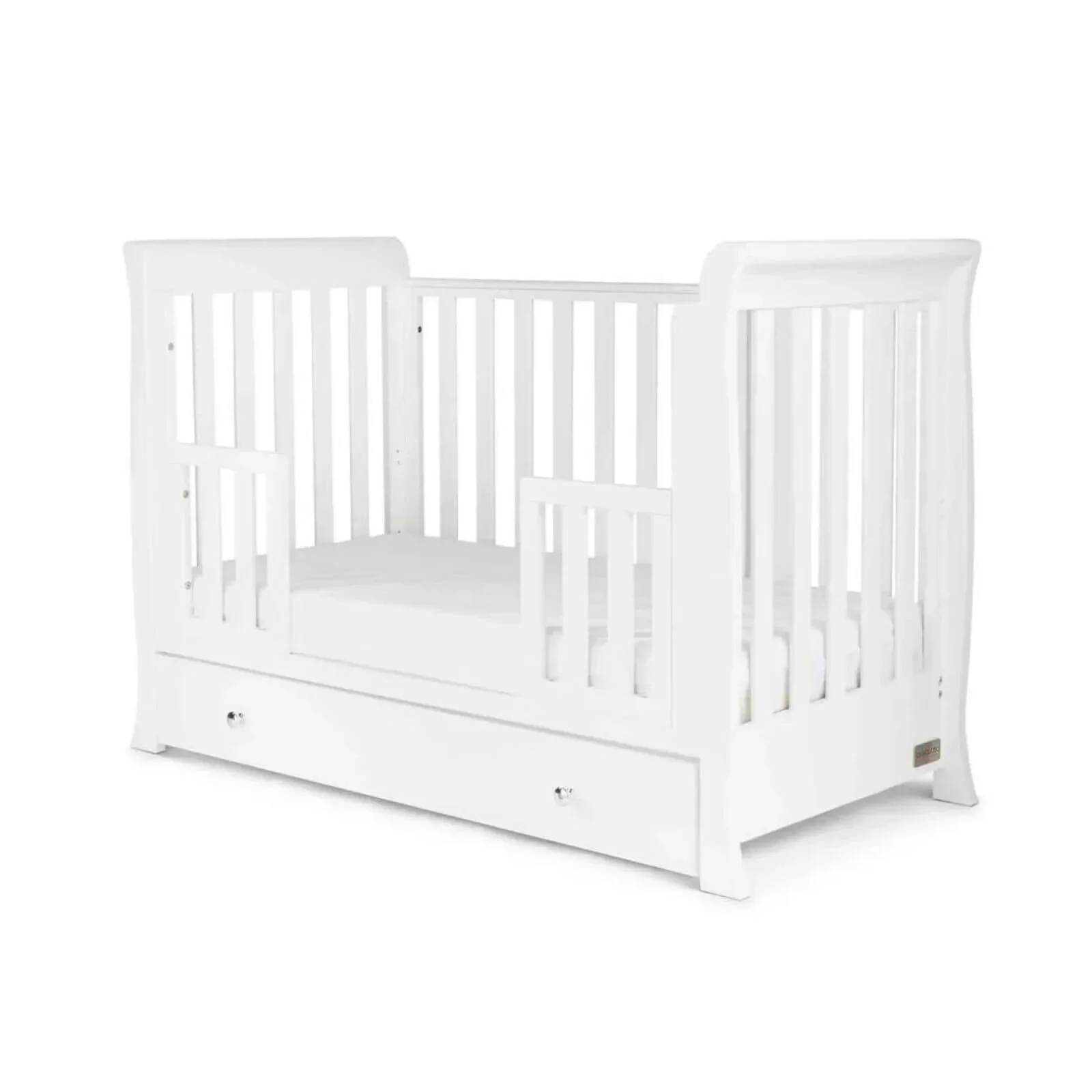 Ickle Bubba Snowdon Mini Cot Bed White - Premium Sprung Mattress - Image 10