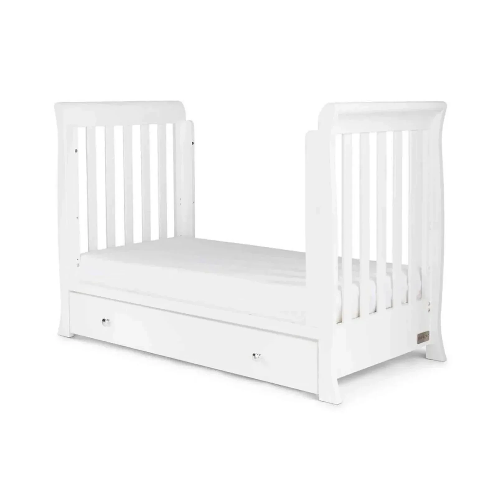 Ickle Bubba Snowdon Mini Cot Bed White - Premium Sprung Mattress - Image 12