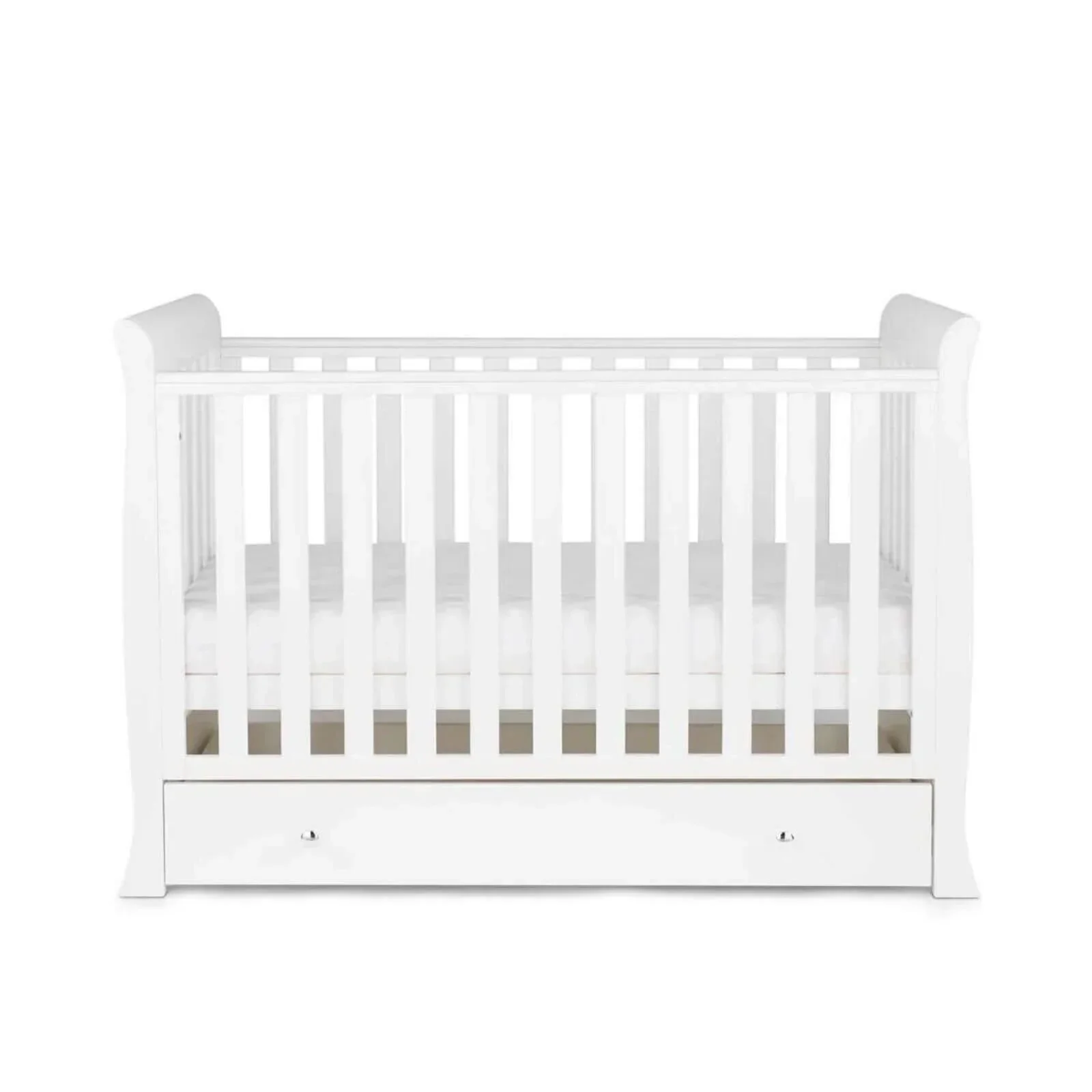 Ickle Bubba Snowdon Mini Cot Bed White - Premium Sprung Mattress - Image 3