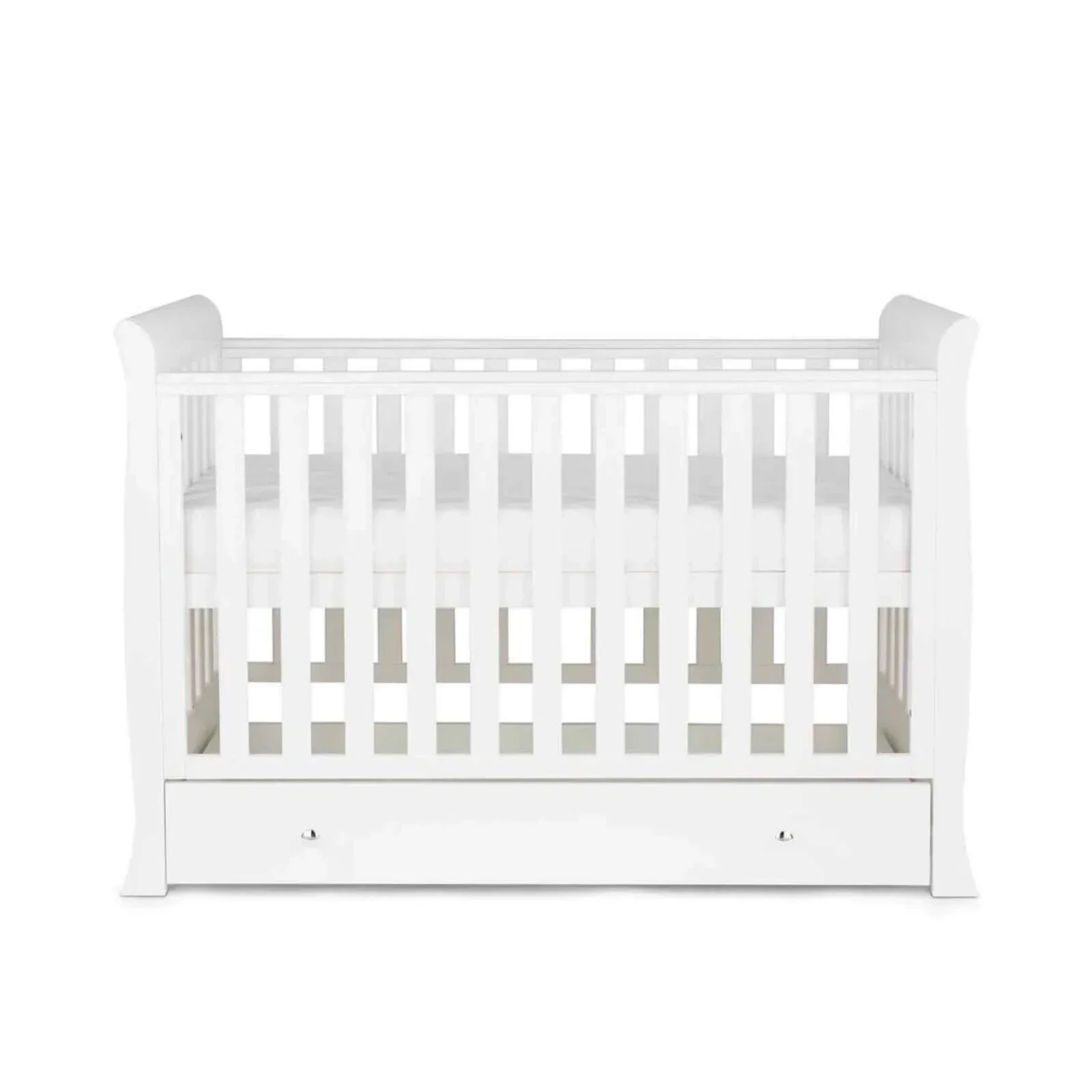 Ickle Bubba Snowdon Mini Cot Bed White - Premium Sprung Mattress - Image 4