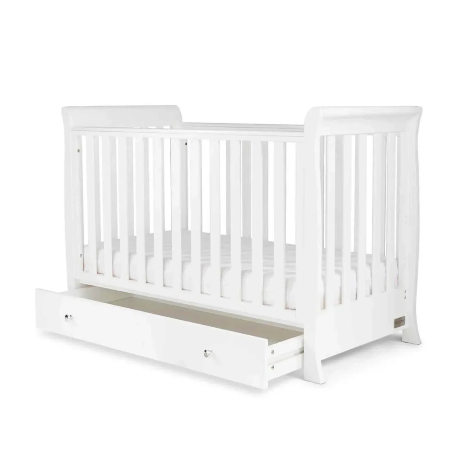 Ickle Bubba Snowdon Mini Cot Bed White - Premium Sprung Mattress - Image 9