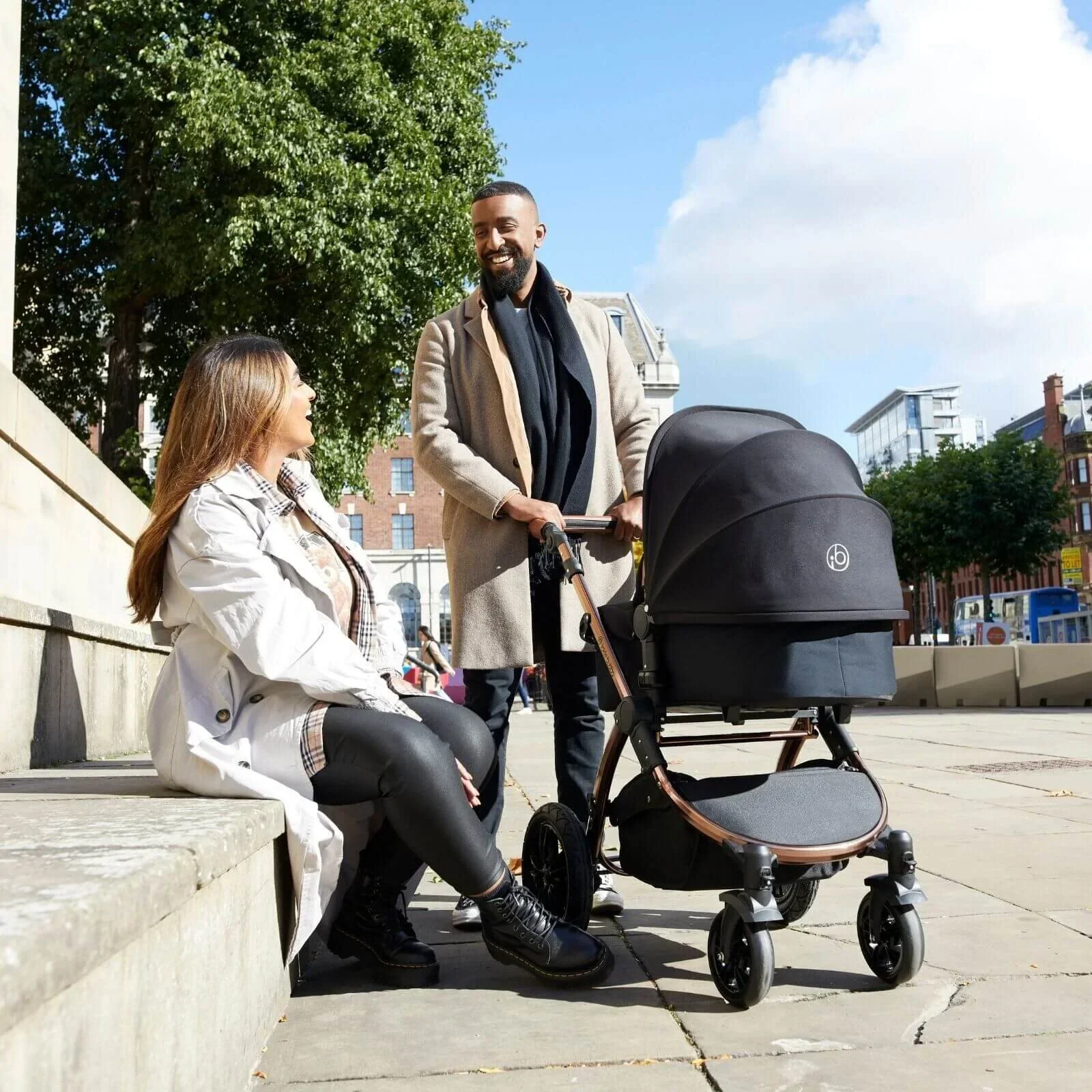 Ickle Bubba Stomp Luxe 2-in-1 Pushchair & Carrycot - Black/Midnight/Tan - Image 4
