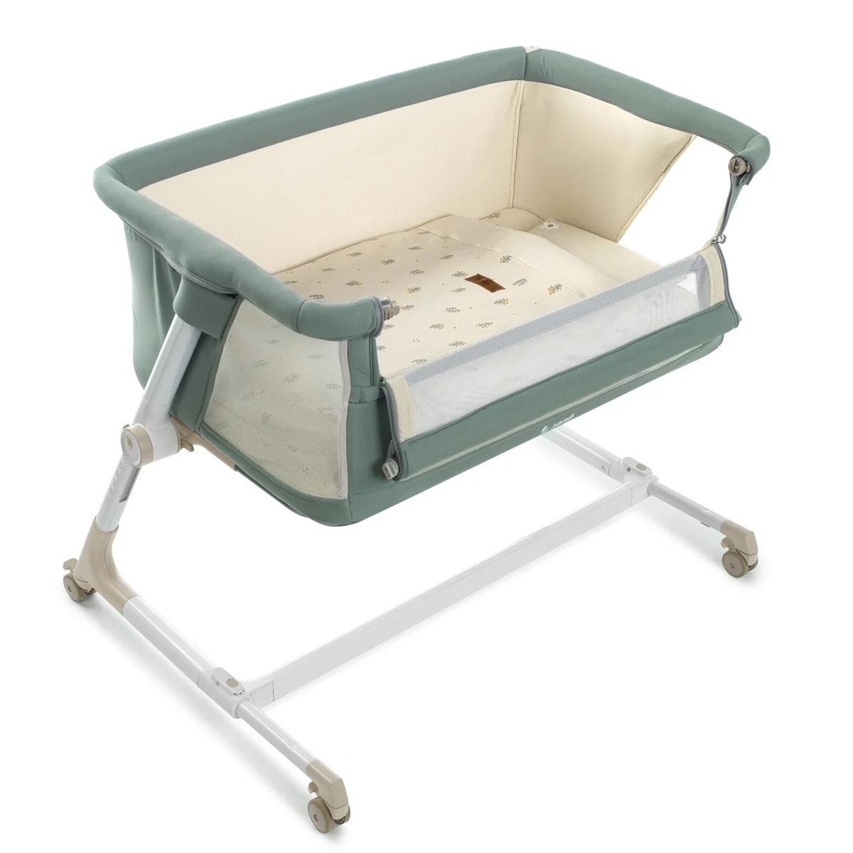 Jane Baby Side Crib + 4 Piece Bedding Set & Safety Mattress, Botanic - Image 7