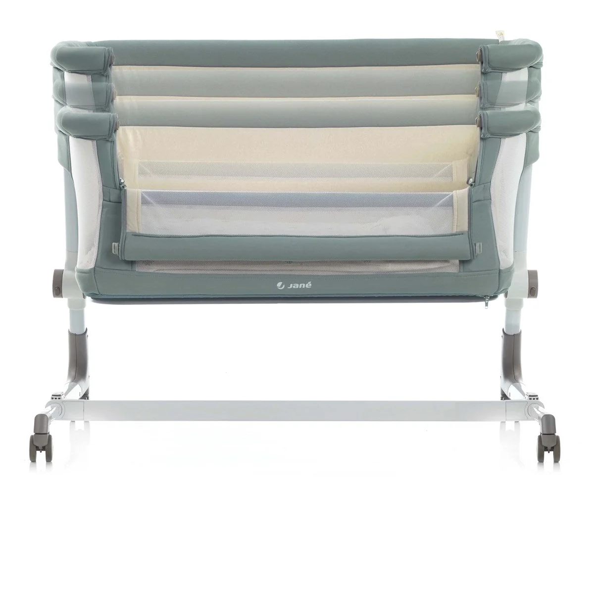 Jane Baby Side Crib + 4 Piece Bedding Set & Safety Mattress, Nature Edition - Image 11