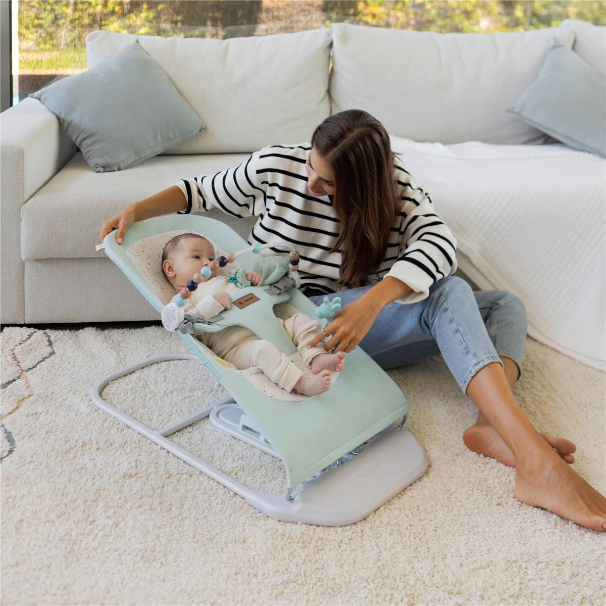Jane Baluu Baby Hammock Bouncer with Activity Toy Arch, Star - Image 9